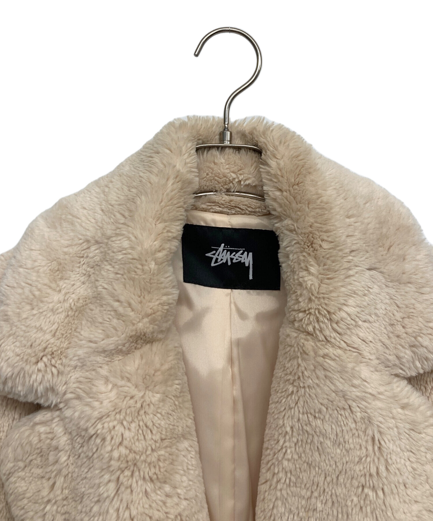中古・古着通販】stussy (ステューシー) ファーコート アイボリー