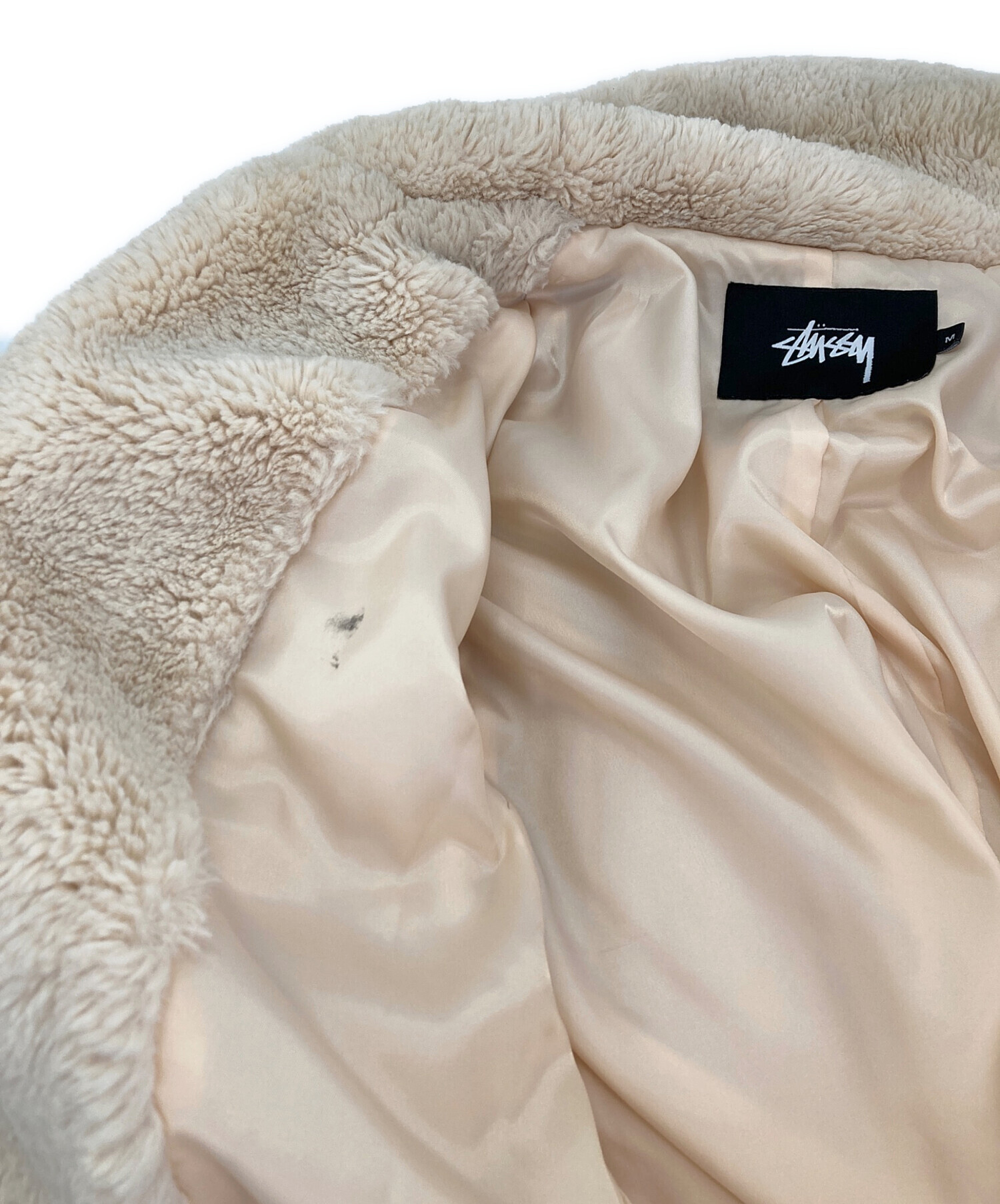 中古・古着通販】stussy (ステューシー) ファーコート アイボリー