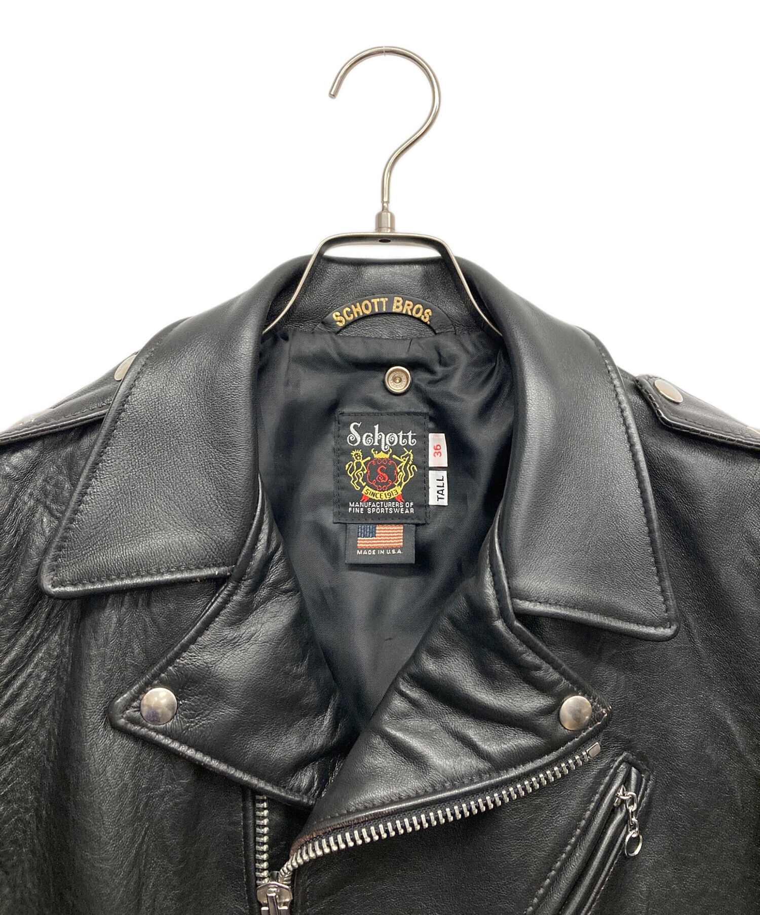 中古・古着通販】Schott (ショット) ライダースジャケット ブラック