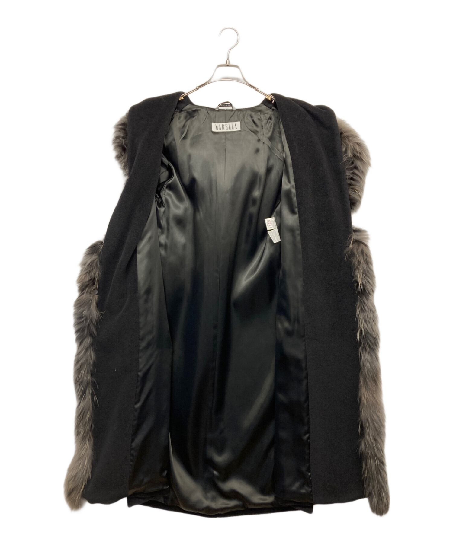 中古・古着通販】MARELLA (マレーラ) ロングウールコート ブラック 