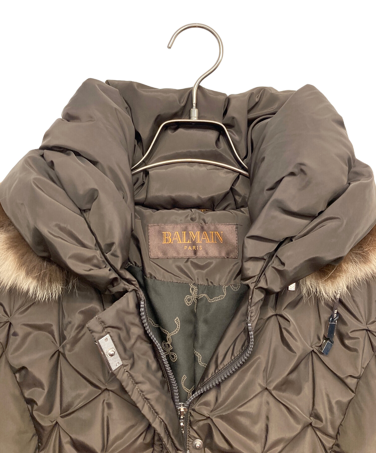 中古・古着通販】BALMAIN (バルマン) ダウンコート ブラウン サイズ:M