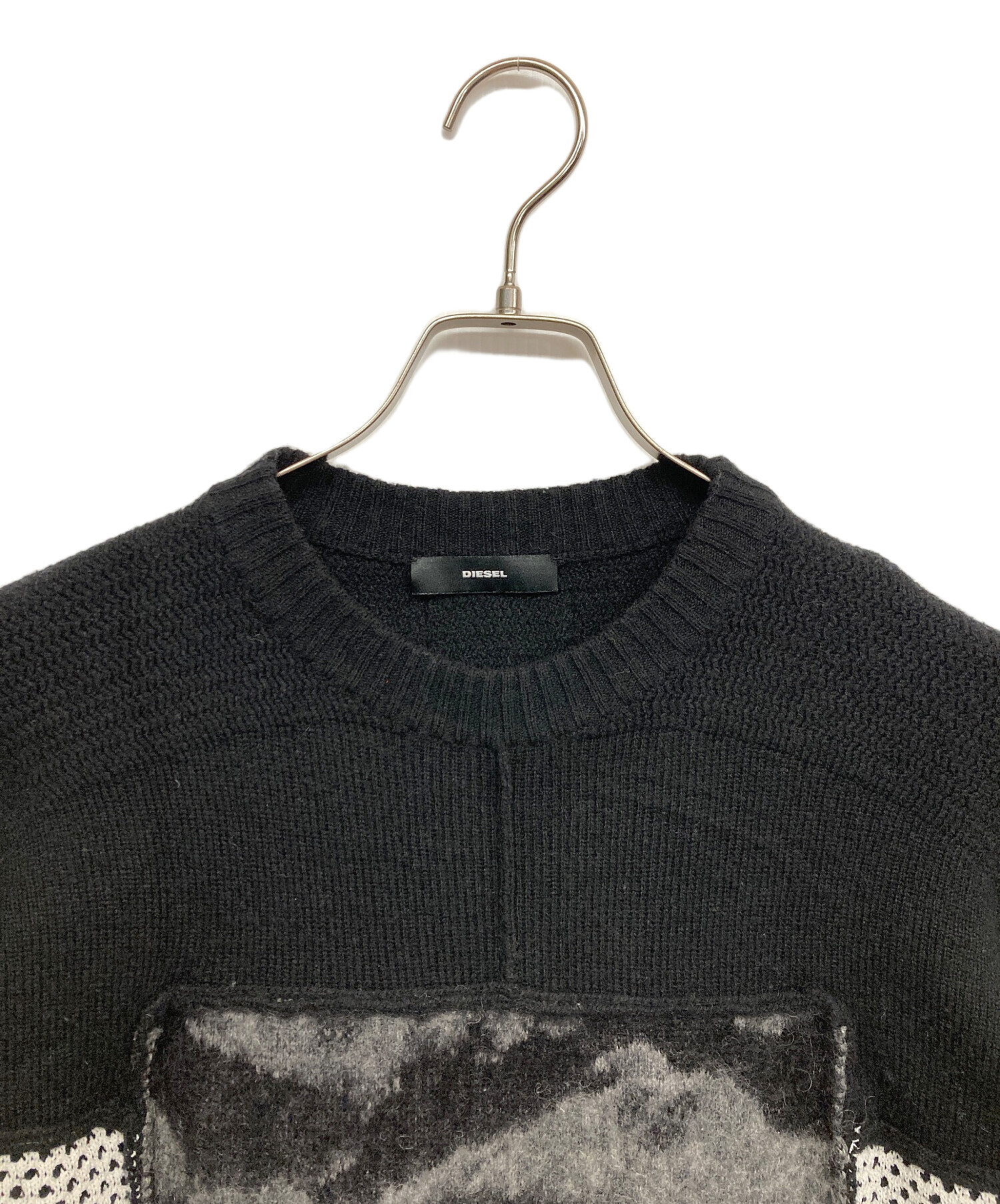 中古・古着通販】DIESEL (ディーゼル) デザインニット ブラック サイズ
