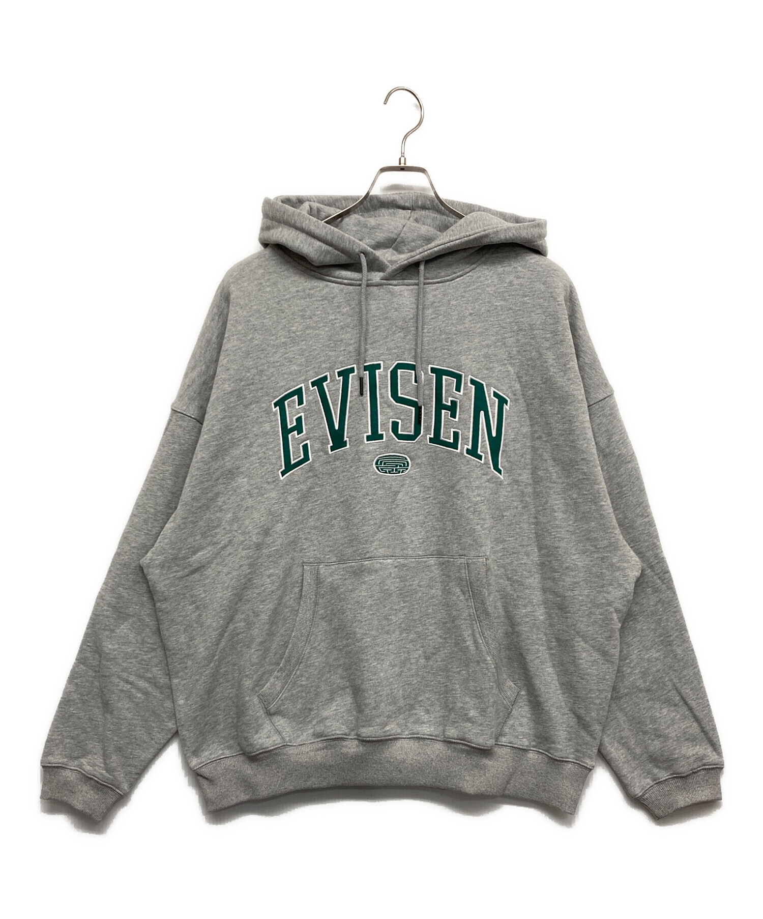 中古・古着通販】EVISEN (エビセン) 刺繍ロゴパーカー グレー サイズ:L 