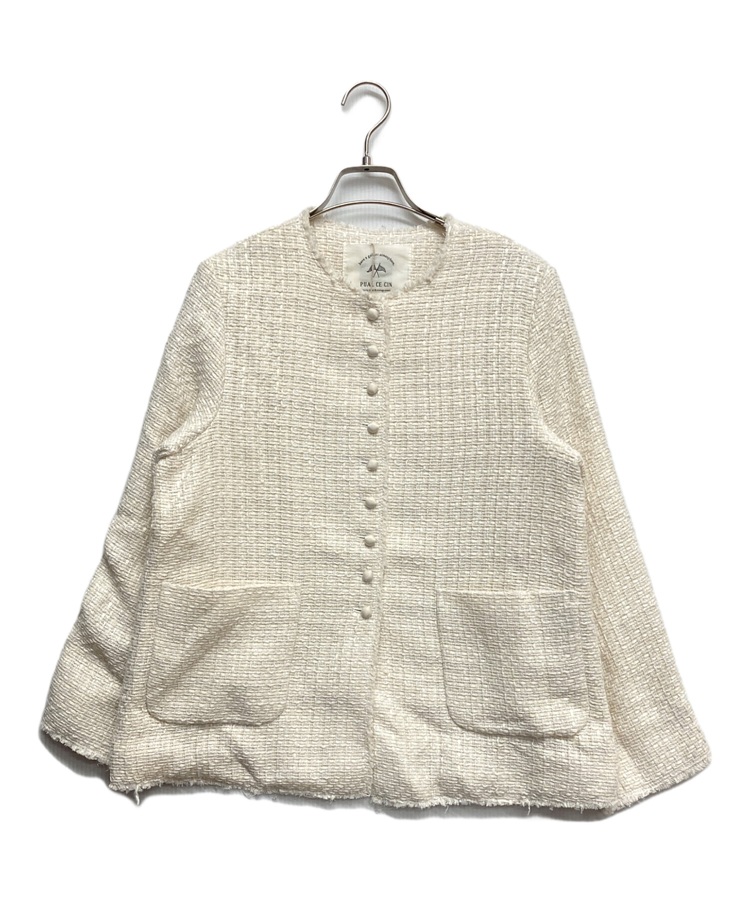 中古・古着通販】pual ce cin (ピュアルセシン) ノーカラーツイード