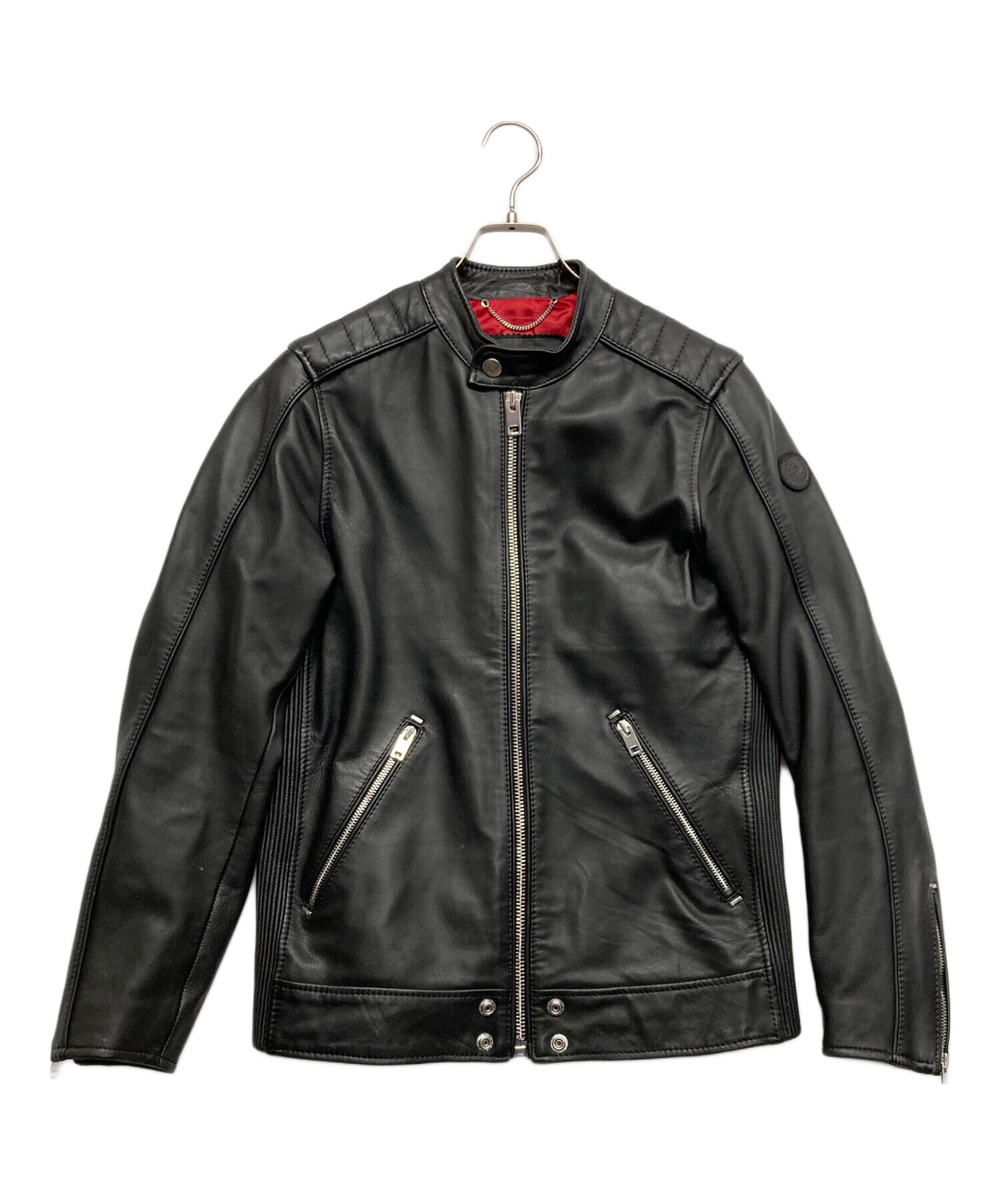 ディーゼル 羊革 ラムレザージャケット シングル ライダース DIESEL 中古・古着通販】DIESEL (ディーゼル) ラムレザーシングルライダース