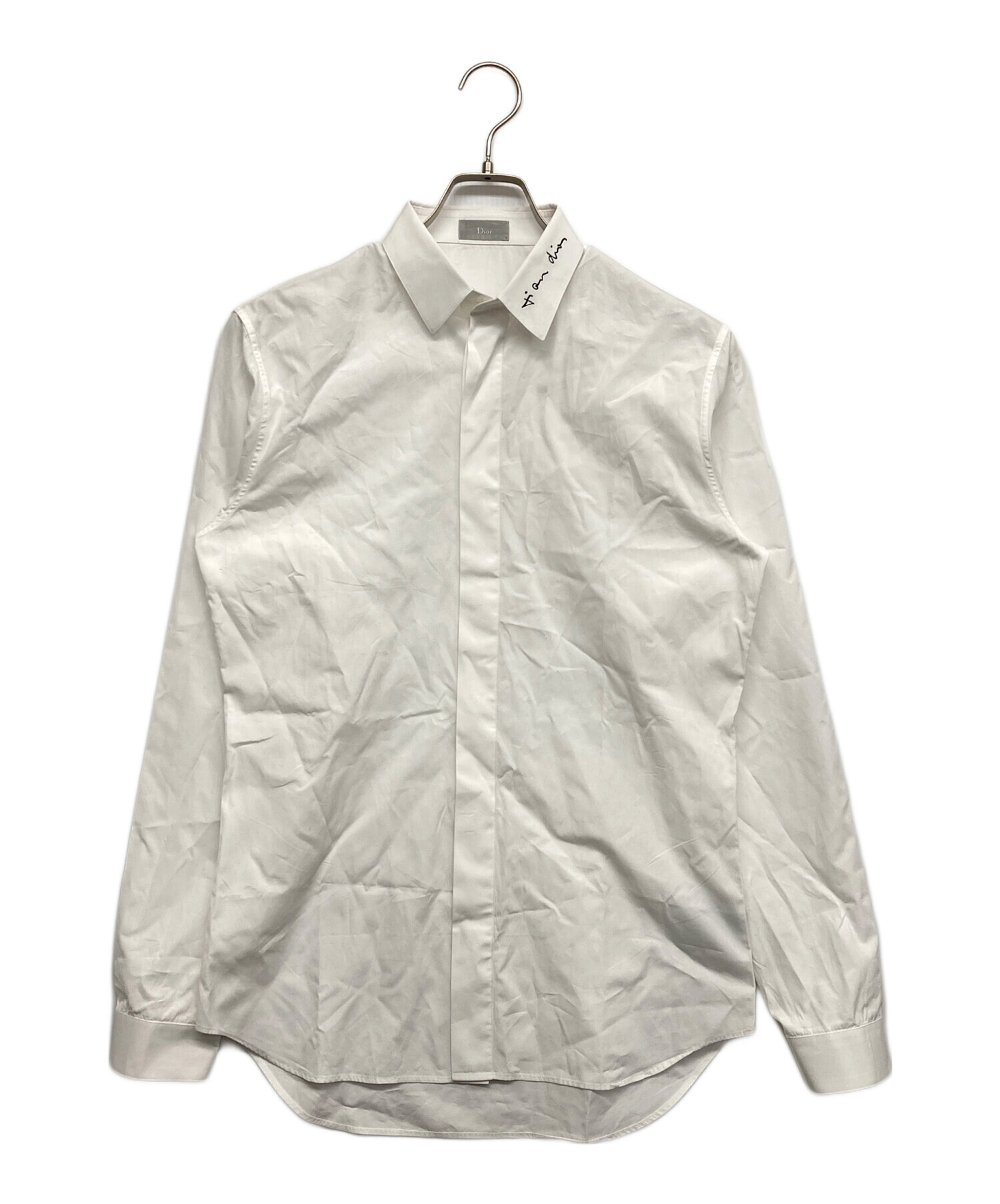 ディオール サイズ:42  DM3C518A5009 ロゴ刺繍長袖シャツ 中古 FK04 中古・古着通販】Christian Dior (クリスチャン ディオール) 襟刺繍