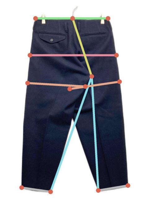 中古・古着通販】KOLOR (カラー) ウールテーパードパンツ ブラック