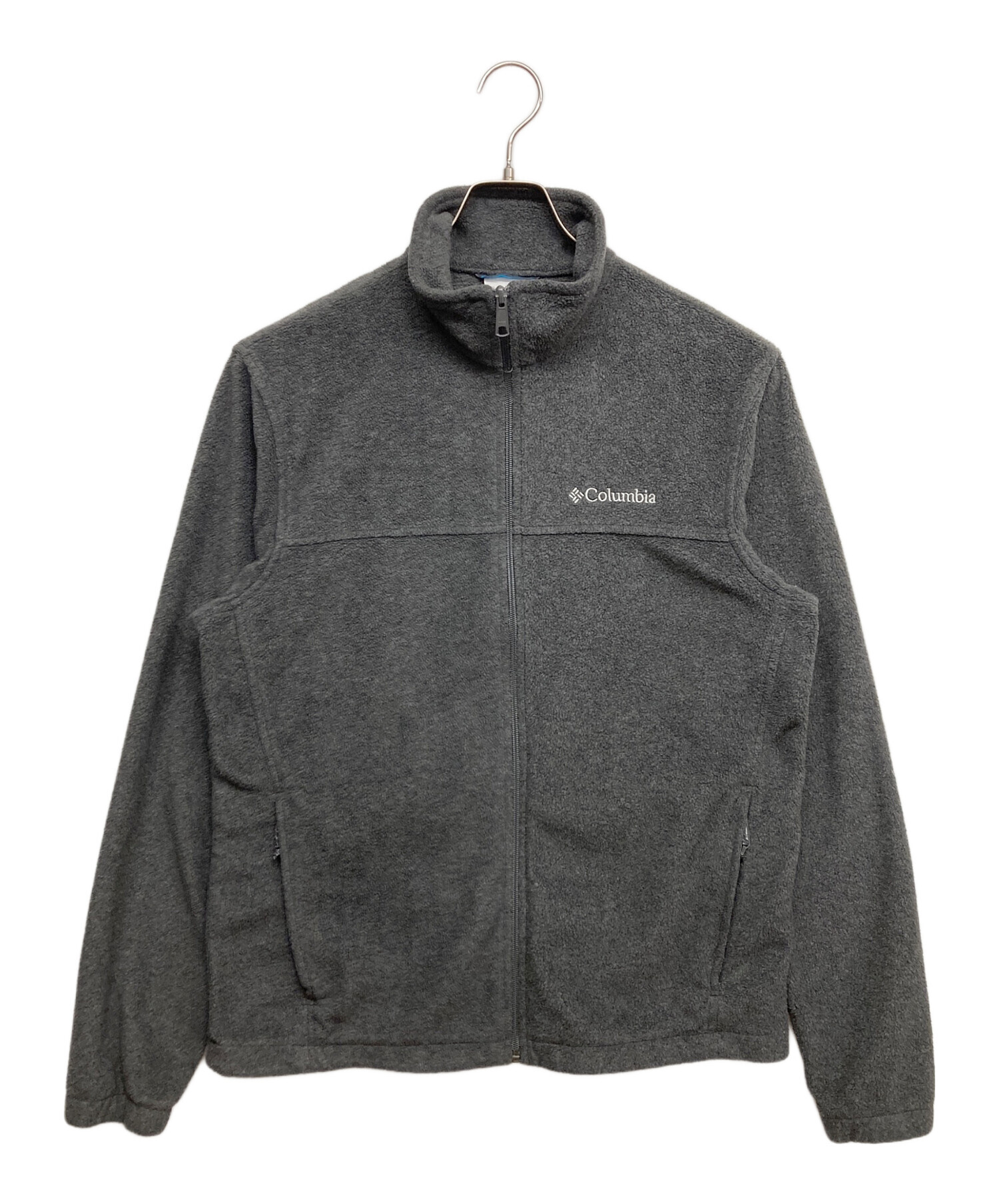コロンビア　フリースジャケット　刺繍ロゴ　アウトドア　グレー　古着女子　M 中古・古着通販】Columbia (コロンビア) フリースジャケット グレー