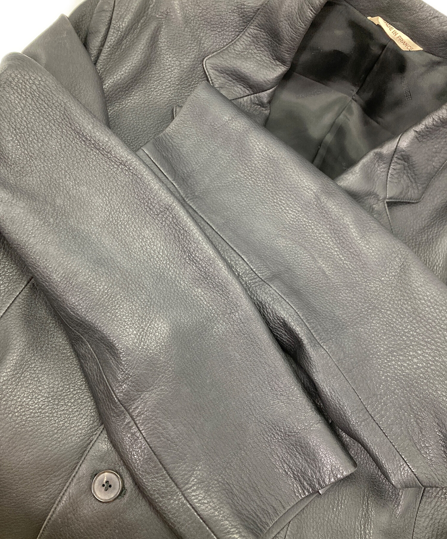 中古・古着通販】HERMES (エルメス) ディアスキンレザージャケット