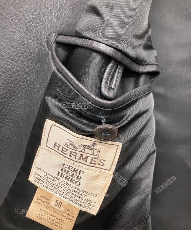 中古・古着通販】HERMES (エルメス) ディアスキンレザージャケット