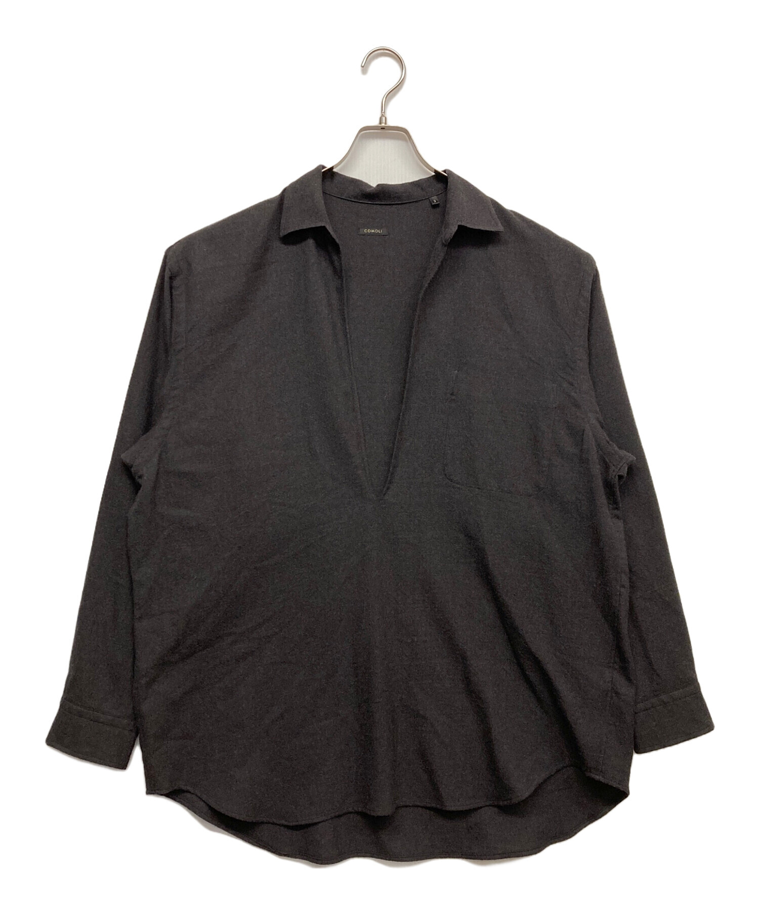 中古・古着通販】COMOLI (コモリ) ウール ビエラ スキッパーシャツ