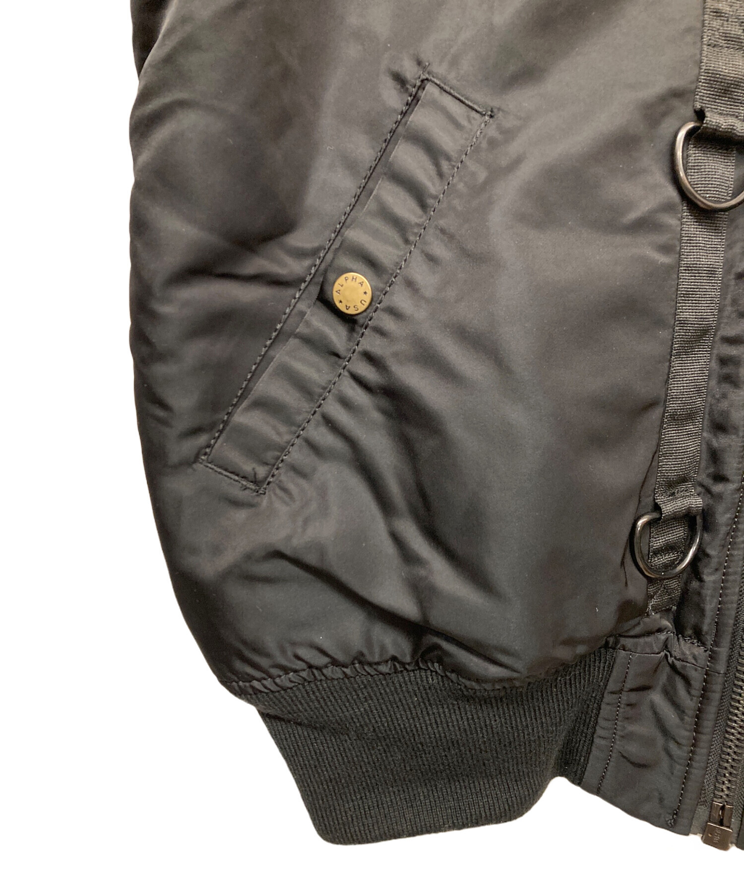 中古・古着通販】ALPHA (アルファ) N-2Bブルゾン ブラック サイズ