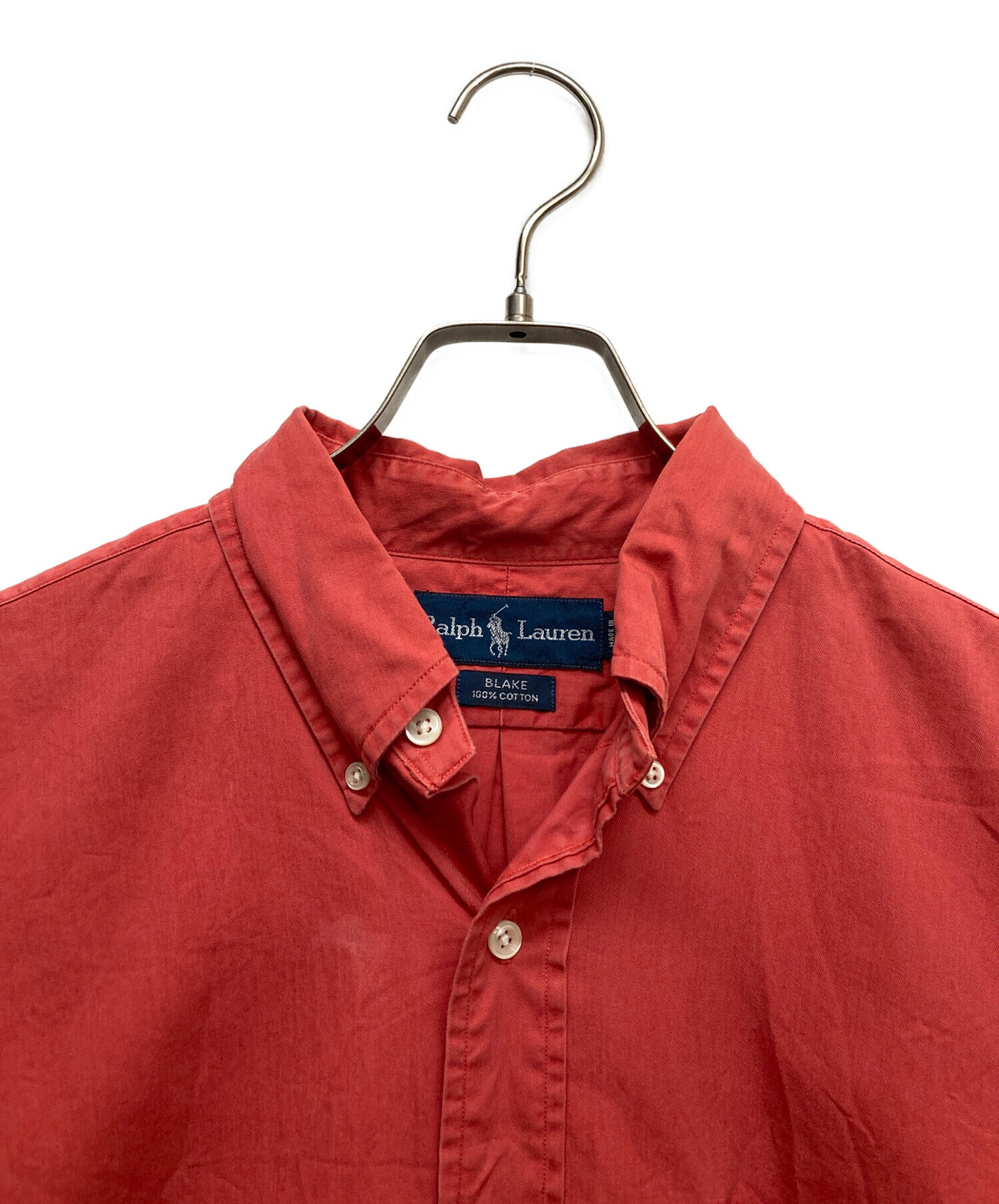 ラルフローレン リネン100% 半袖シャツ 赤　タグ付き 中古・古着通販】RALPH LAUREN (ラルフローレン) 半袖シャツ レッド