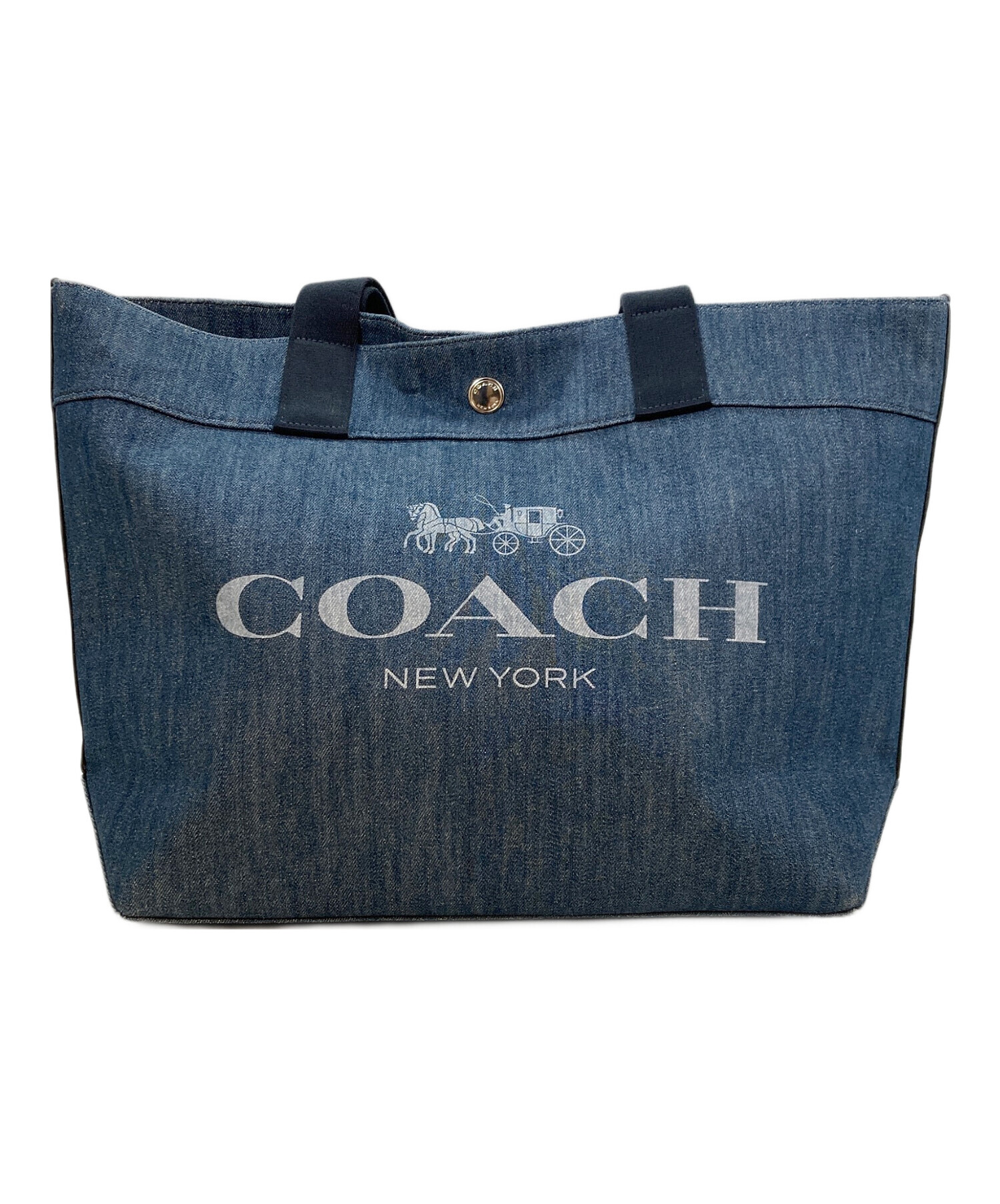 中古・古着通販】COACH (コーチ) キャンバストートバッグ ブルー 