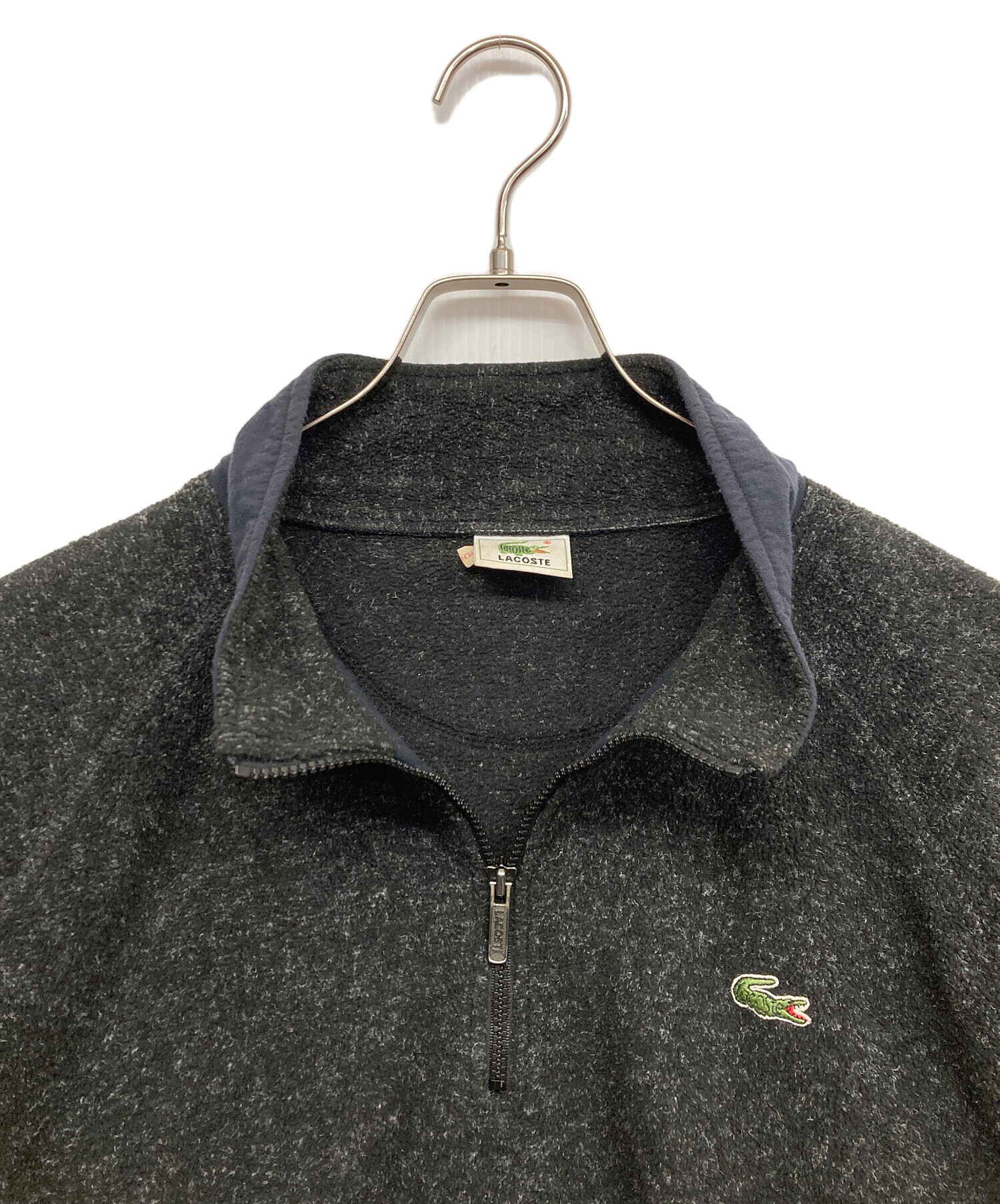 中古・古着通販】LACOSTE (ラコステ) ハーフジップジャケット ブラック 