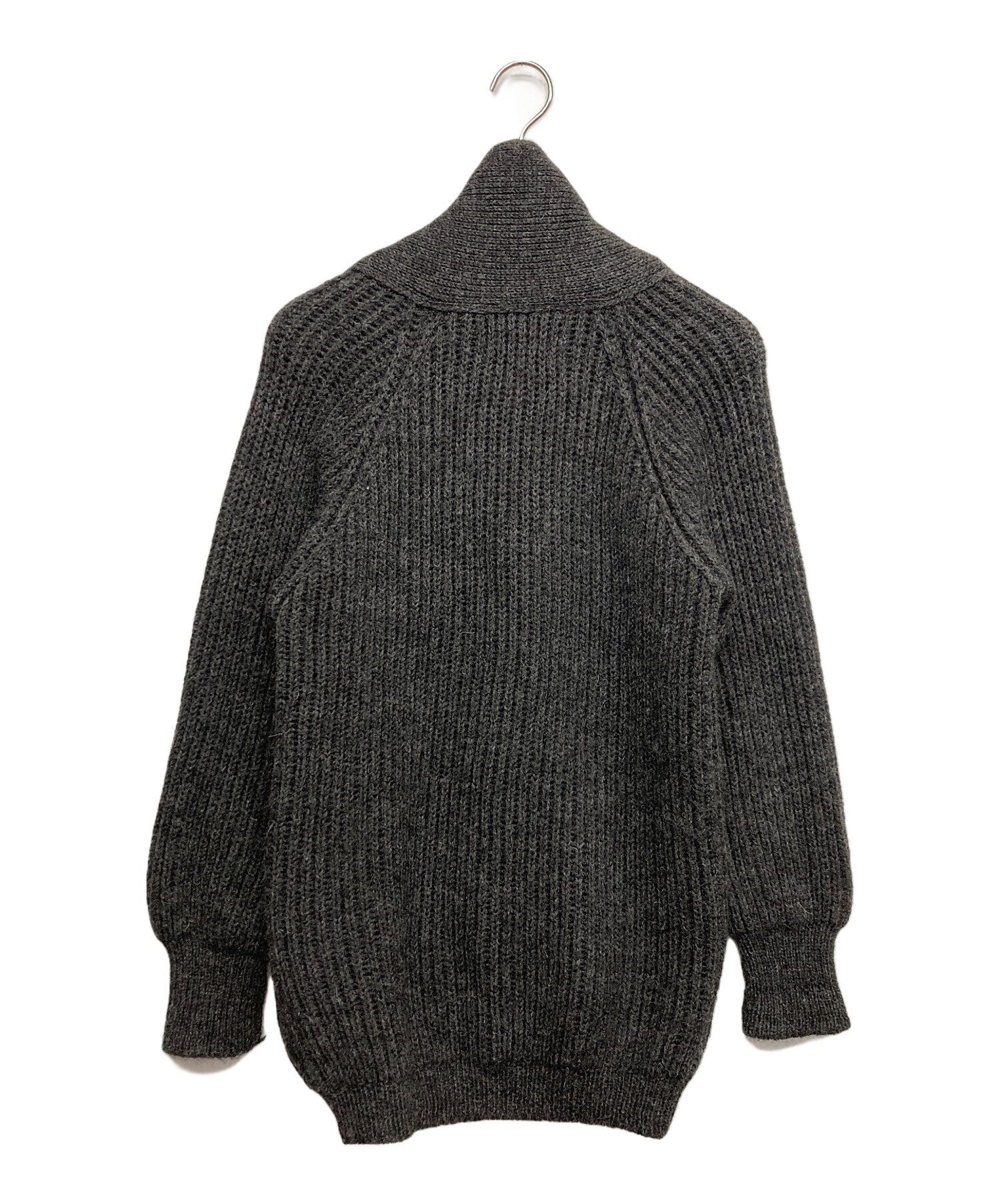 英国製 James Charlotte 肉厚ニット ショールカーディガン 英国製 James Charlotte 肉厚ニット ショールカーディガン ネイビー 36