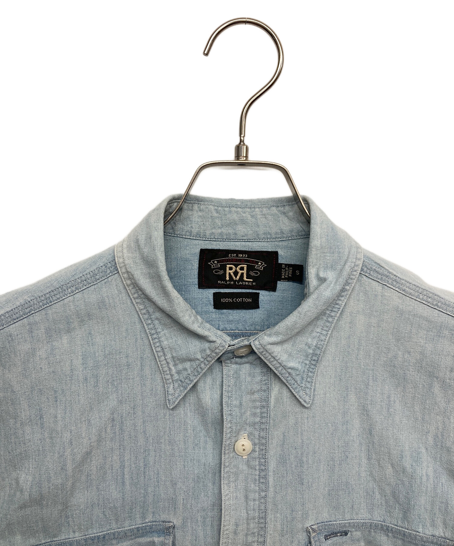 中古・古着通販】RRL (ダブルアールエル) マチ付シャンブレーシャツ