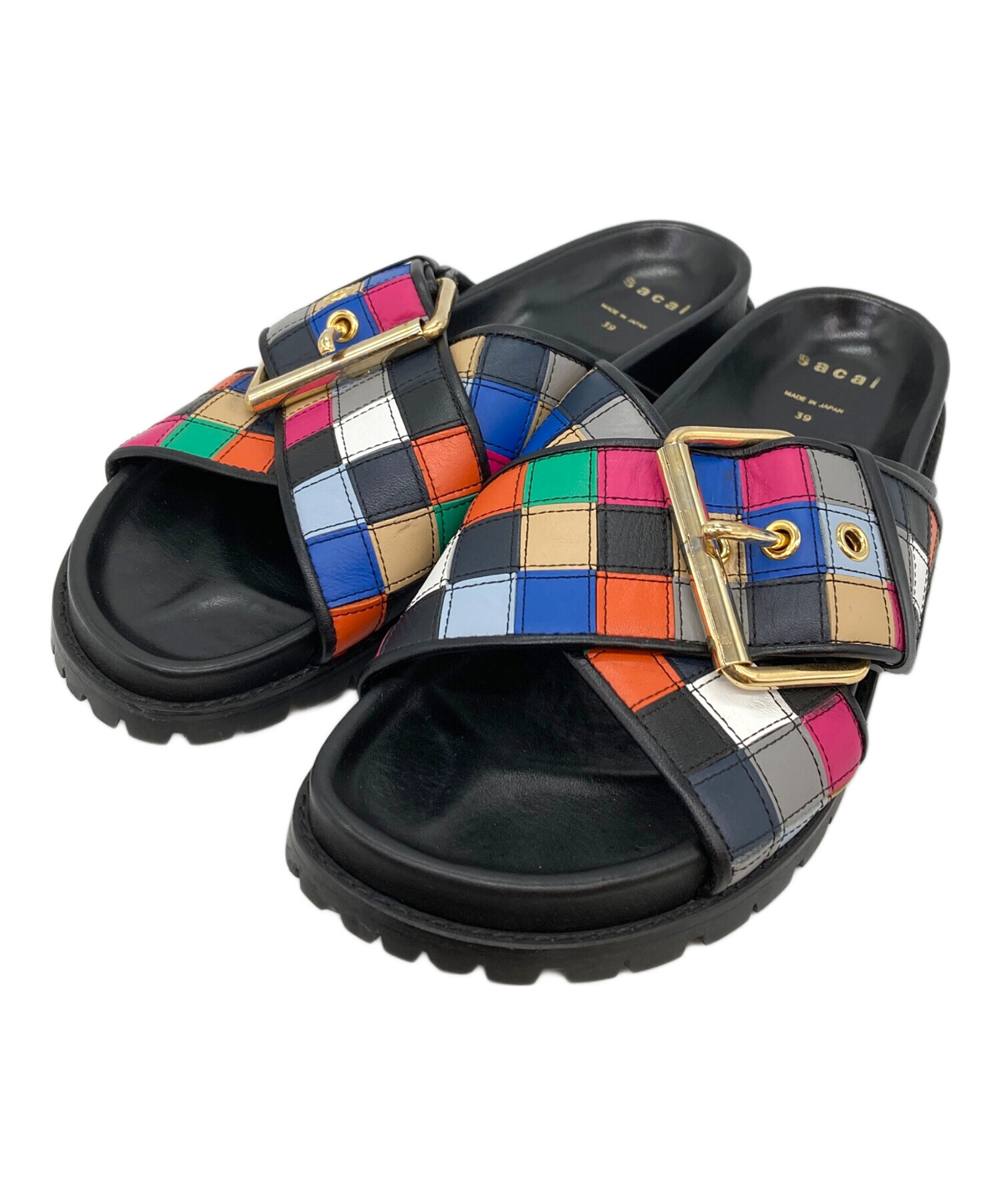 中古・古着通販】sacai (サカイ) クロスベルトサンダル マルチカラー