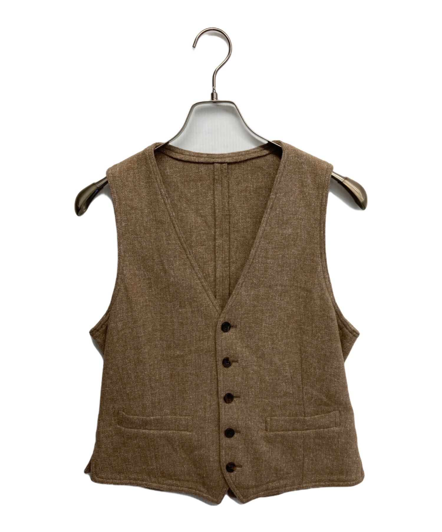 LARDINIラルディーニジレベスト・グリーン・COTTON FLAX ・44 中古・古着通販】LARDINI (ラルディーニ) ジレ ブラウン サイズ:46