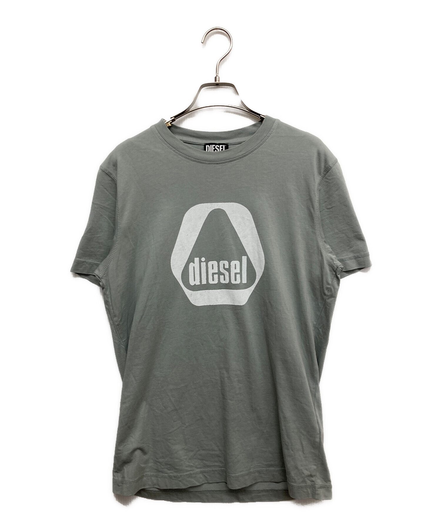 未使用　DIESEL シルバープリント半袖Tシャツ 中古・古着通販】DIESEL (ディーゼル) ロゴプリントTシャツ グレー