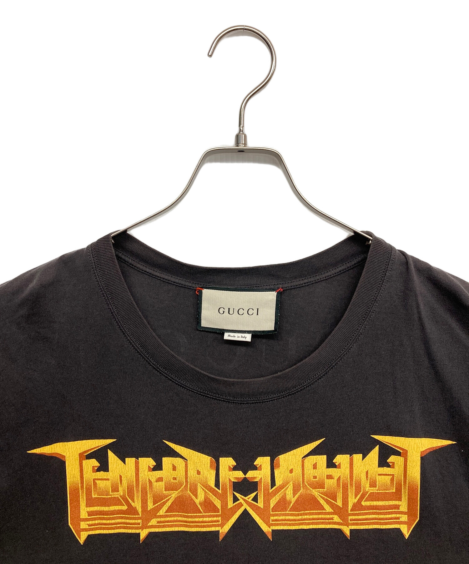 中古・古着通販】GUCCI (グッチ) メタルプリントTシャツ ブラック