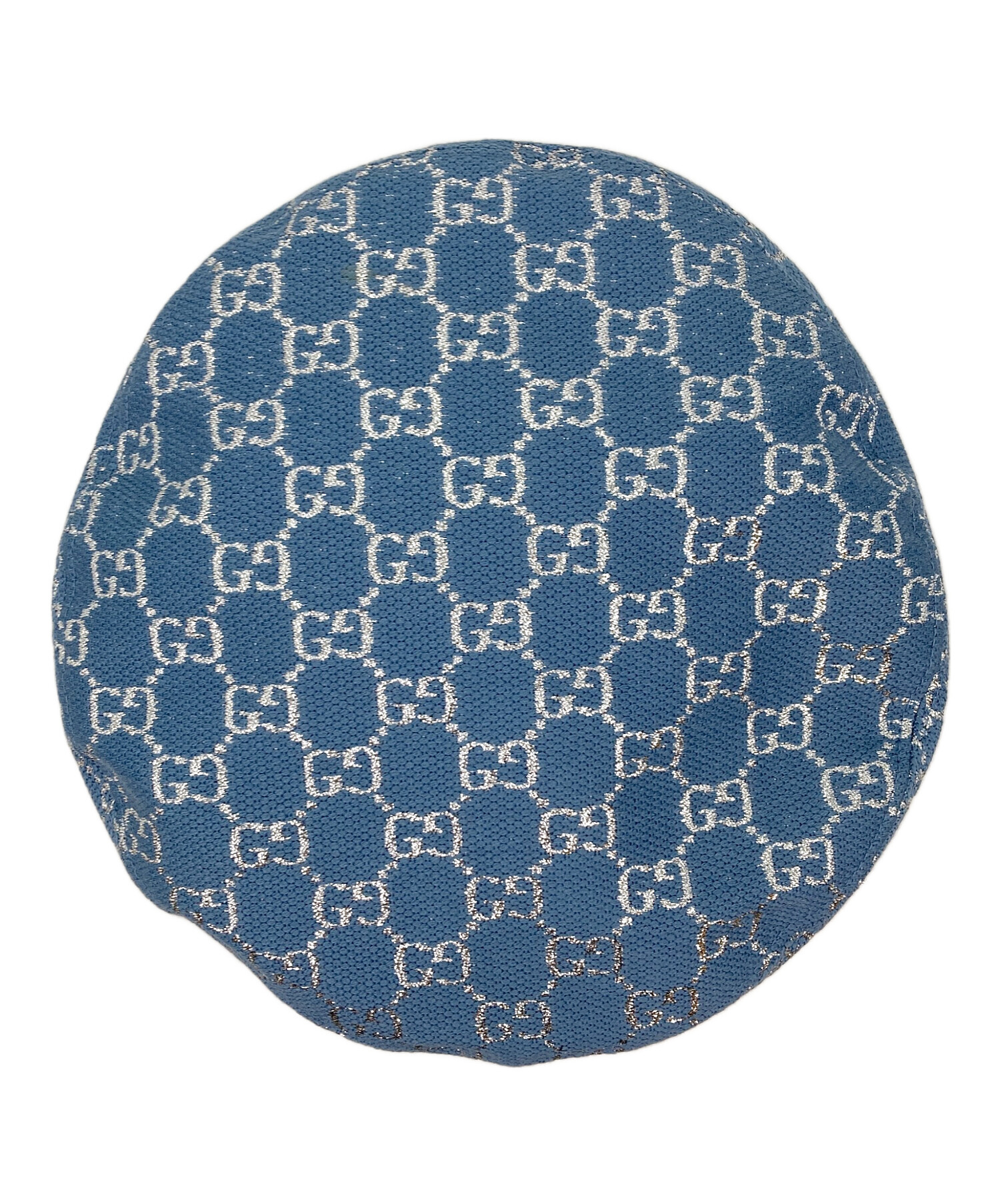 GUCCI ベレー帽 GG柄 デニム ブルー ラメ付き 中古・古着通販】GUCCI (グッチ) GGラメ ベレーハット ブルー サイズ