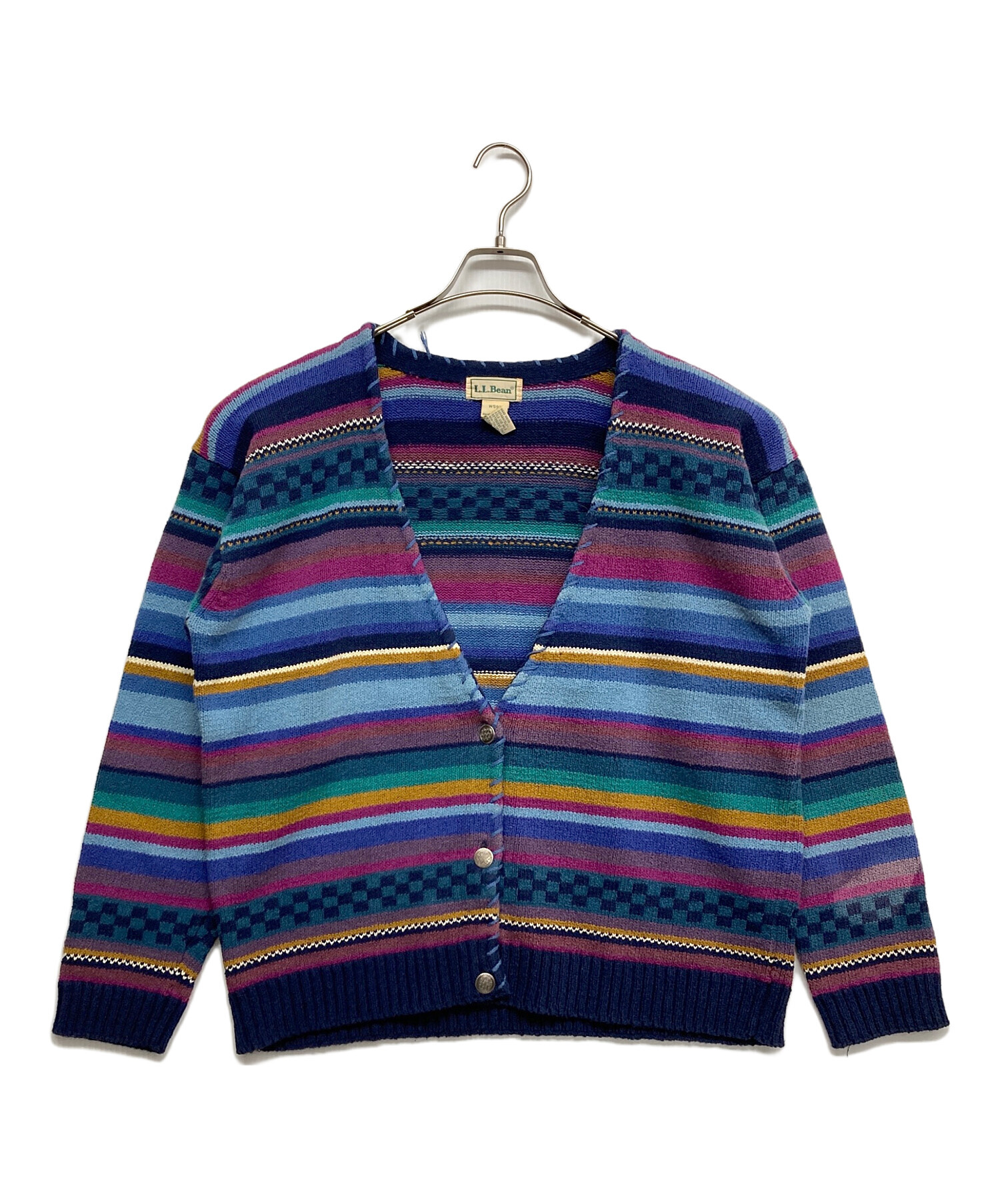 中古・古着通販】L.L.Bean (エルエルビーン) 総柄ニットカーディガン