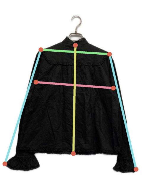 中古・古着通販】PINK HOUSE (ピンクハウス) フリルブラウス ブラック