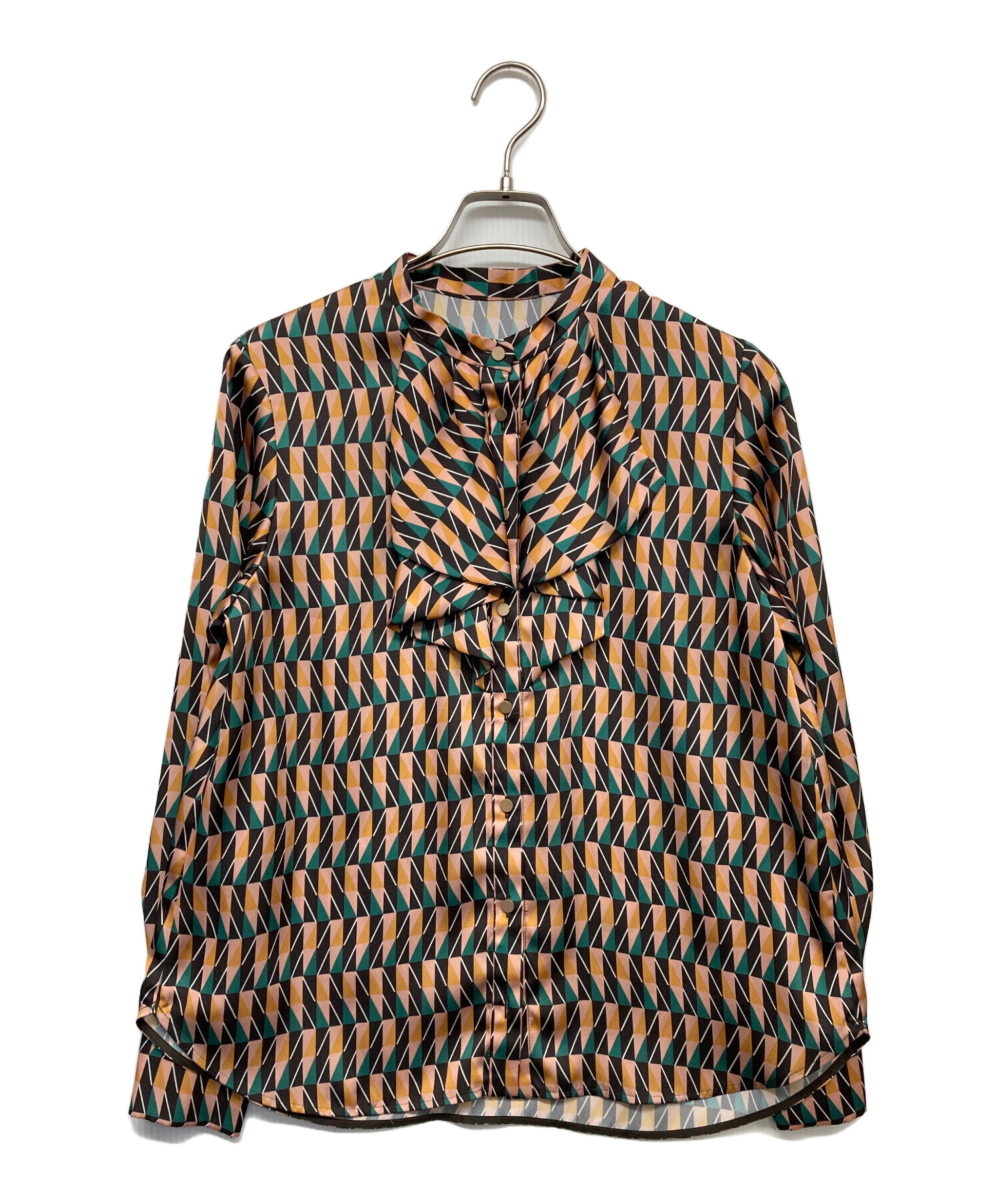 ANAYI アナイ ブラウス レディース 【古着】【中古】 中古・古着通販】ANAYI (アナイ) 総柄ボウタイブラウス グリーン