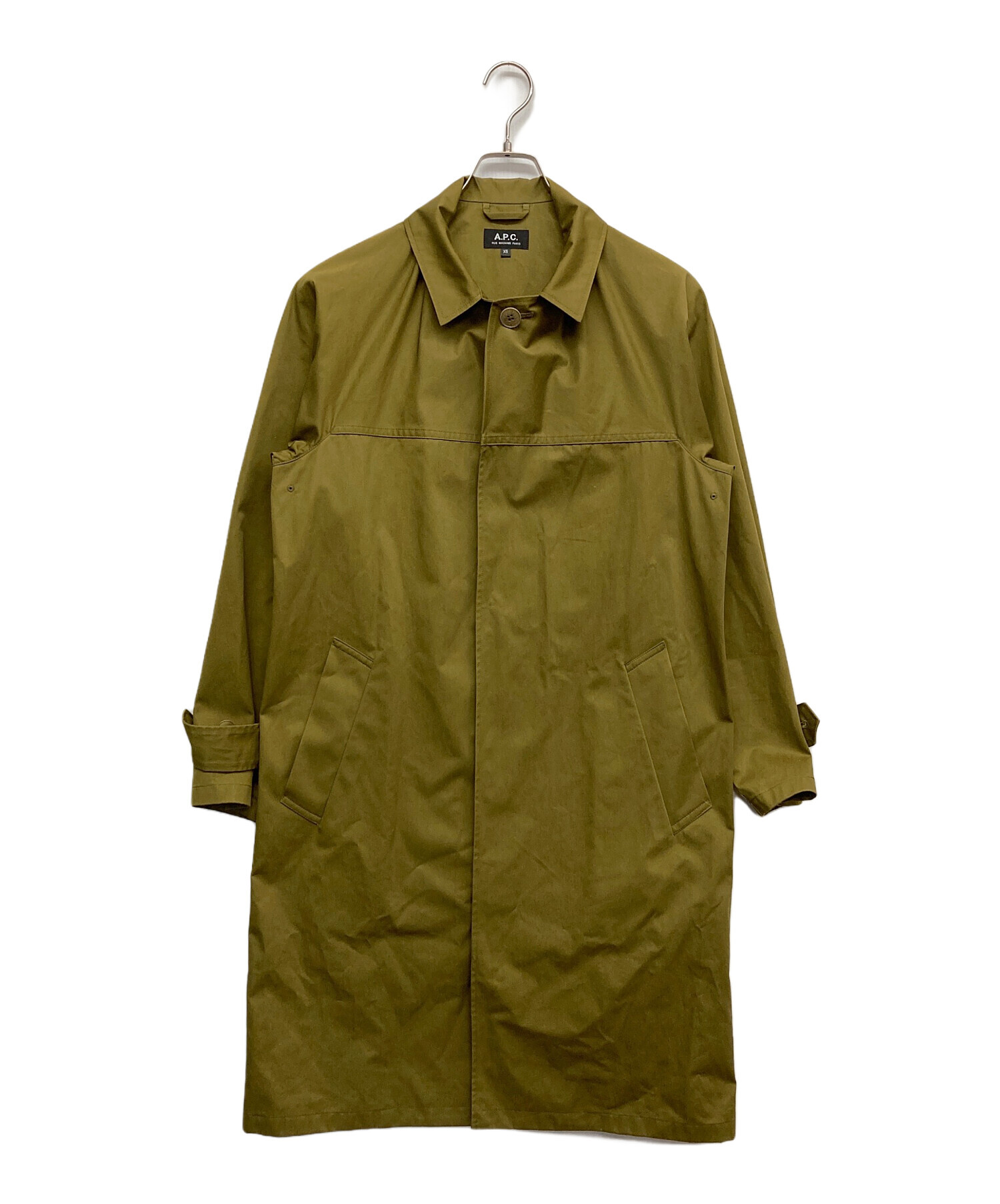 値下げ！A.P.C アーペーセー　メンズ　ステンカラーコート　XS 中古・古着通販】A.P.C. (アーペーセー) ステンカラーコート グリーン
