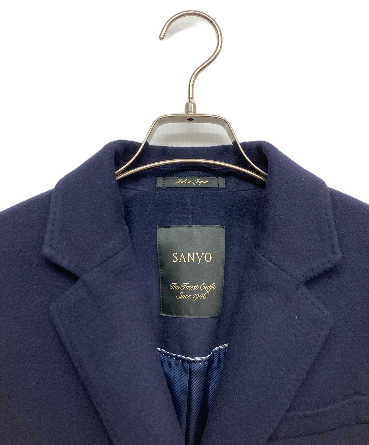サンヨー　コート 高級　スーパー180ウール100% M 未使用 古着】サンヨー / SANYO チェスターコート super180`sウール ロング