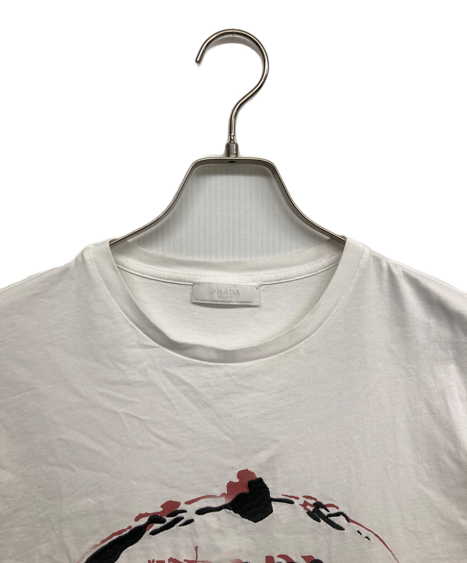 中古・古着通販】PRADA (プラダ) プリントTシャツ ホワイト サイズ:XL