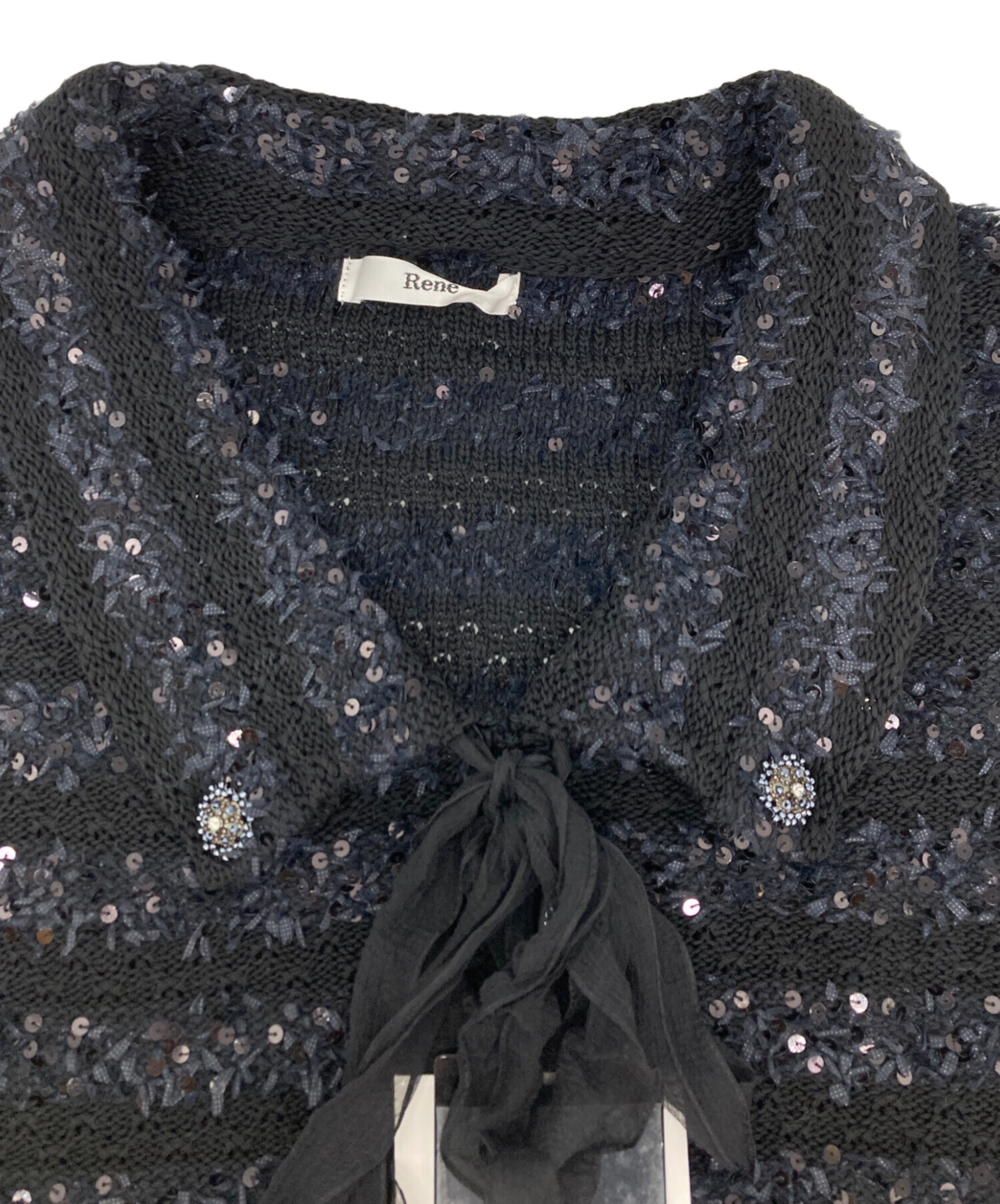 中古・古着通販】Rene (ルネ) スパンコールノースリーブニット