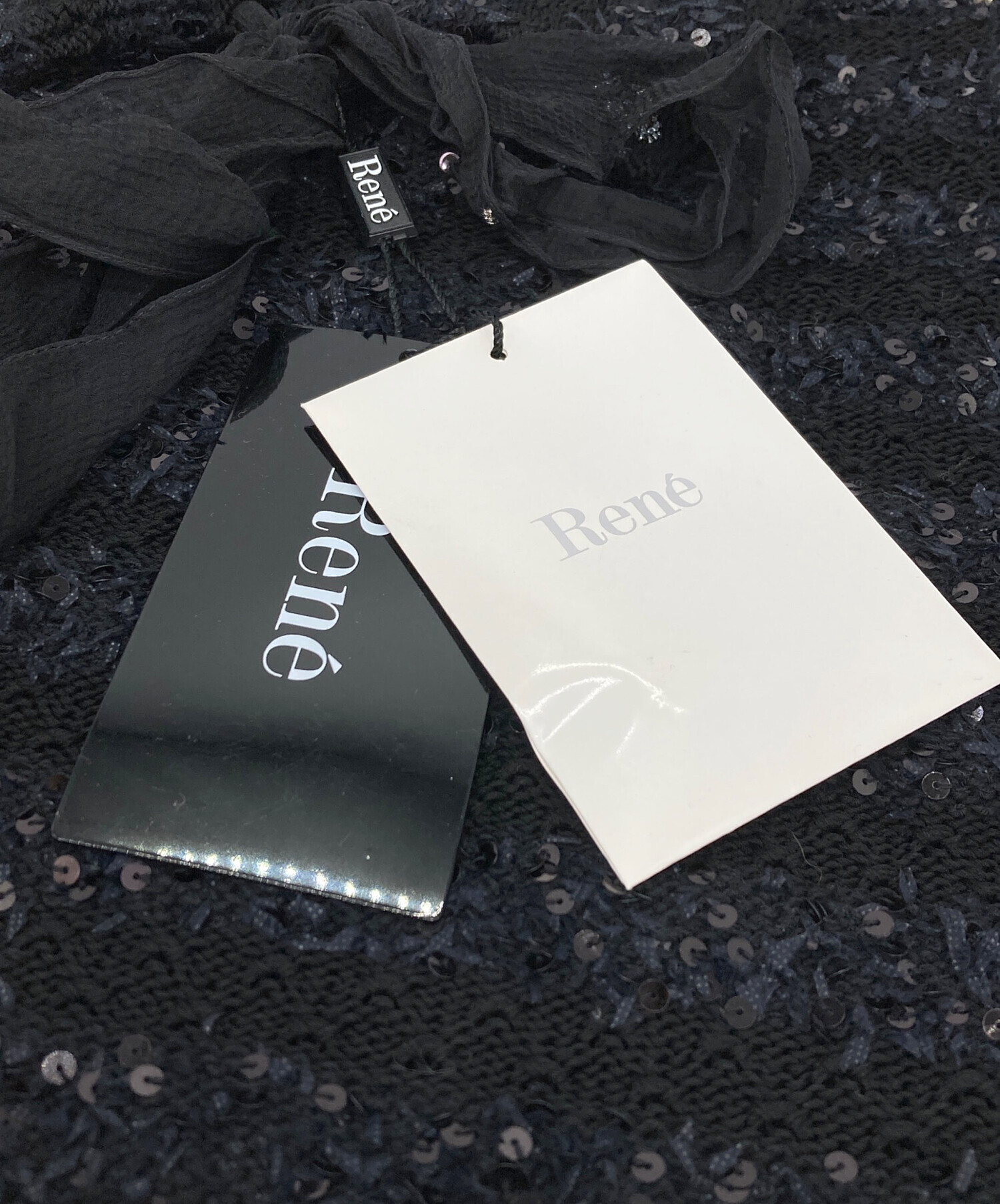 中古・古着通販】Rene (ルネ) スパンコールノースリーブニット 