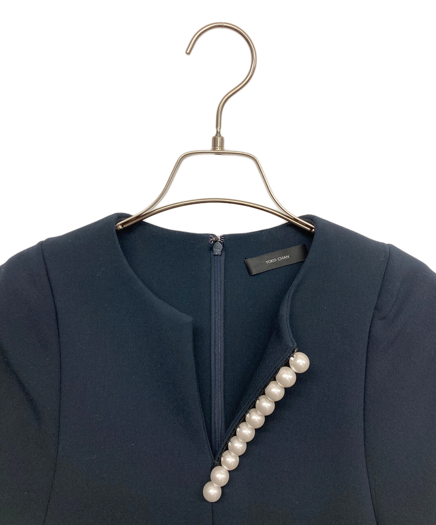 中古・古着通販】YOKO CHAN (ヨーコチャン) 半袖ワンピース ネイビー