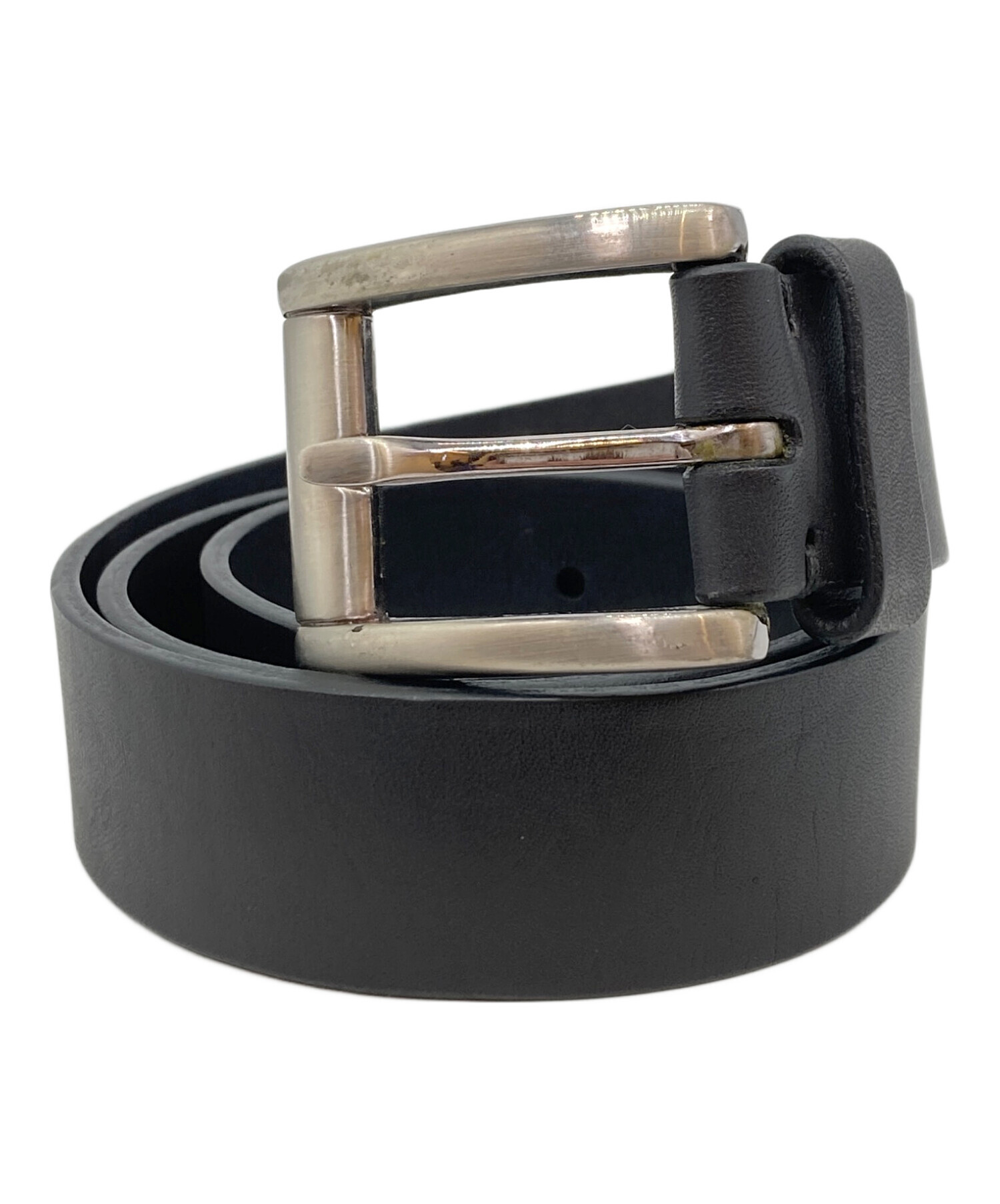 中古・古着通販】stussy (ステューシー) レザーロゴベルト ブラック