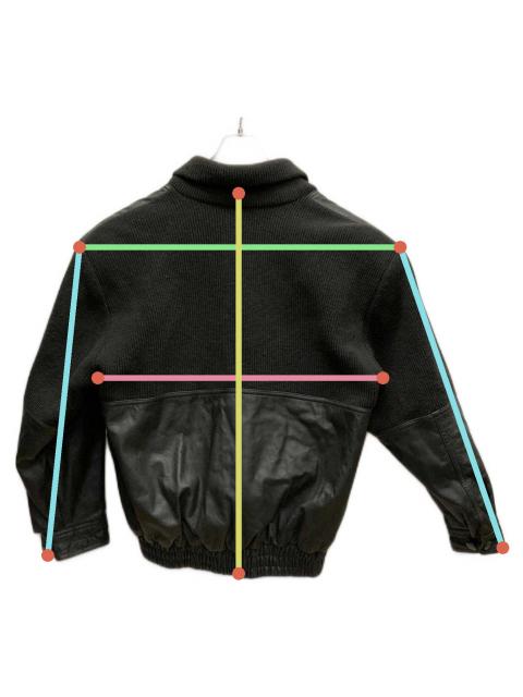 中古・古着通販】LANCEL (ランセル) レザー切替ジャケット カーキ