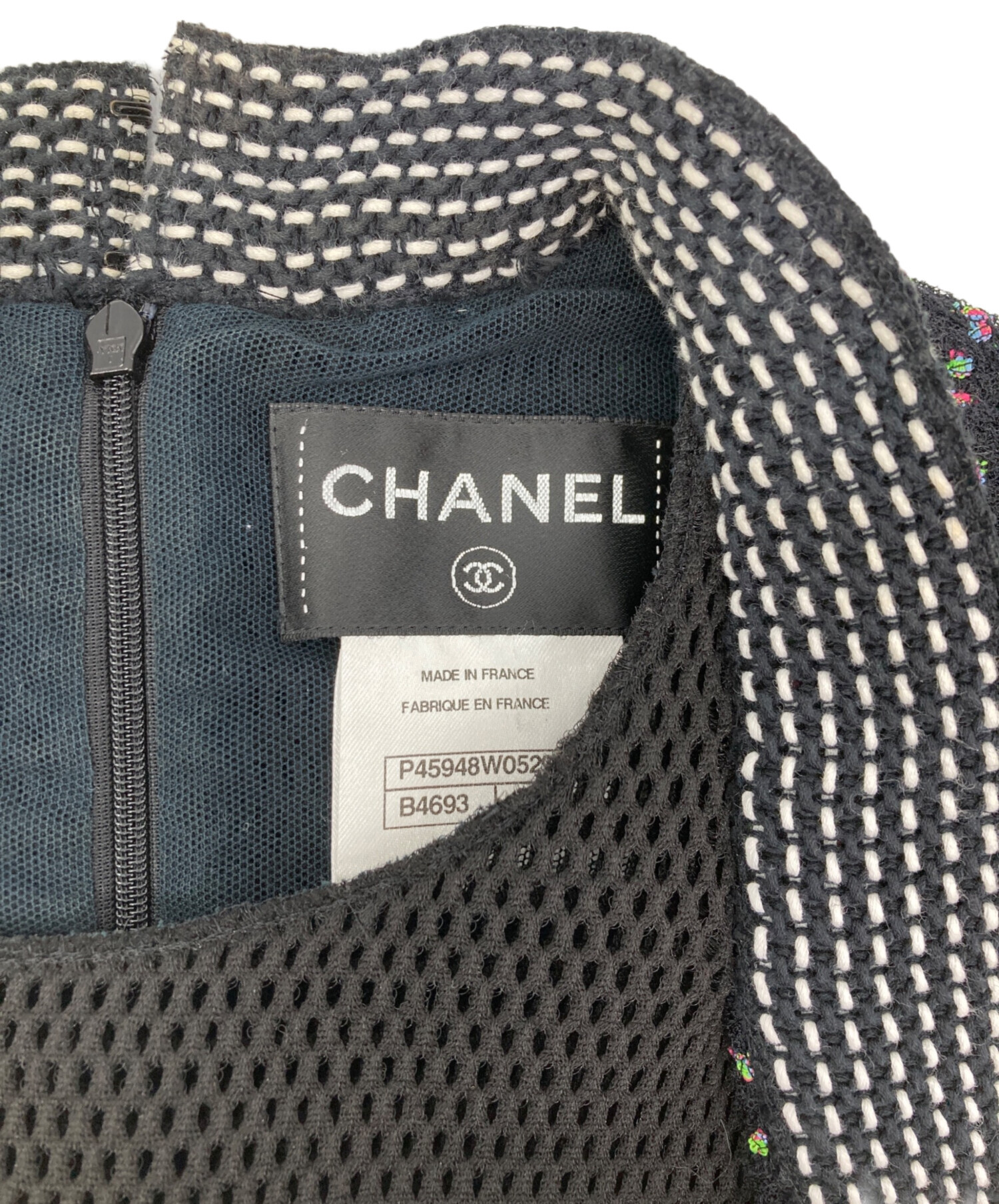 中古・古着通販】CHANEL (シャネル) ツイード メッシュ 切り替え