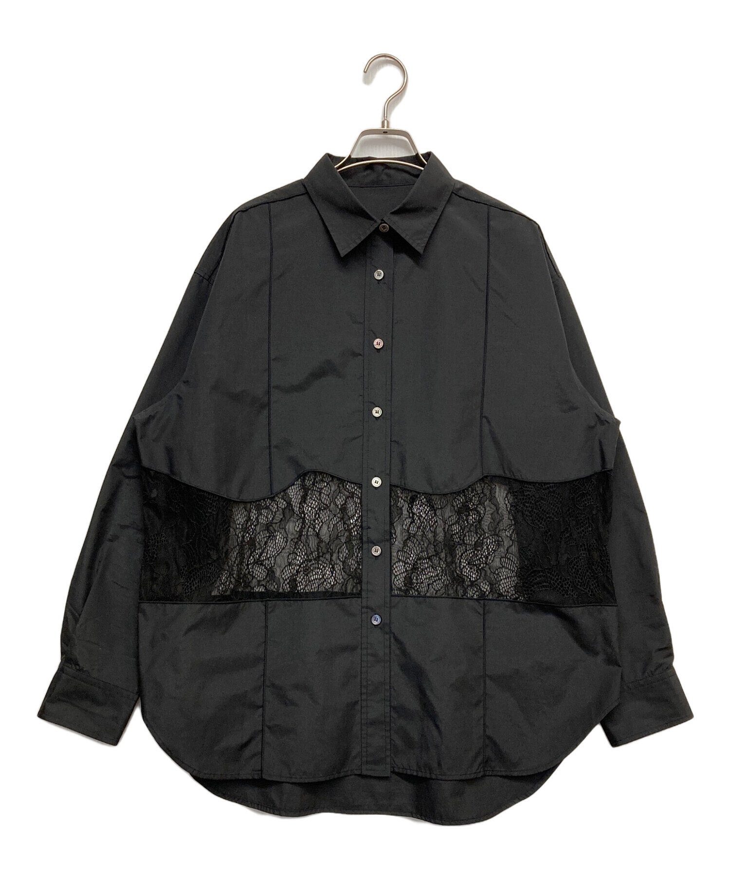 L*o様 ESCADAレース付きブラック長袖シャツ黒 中古・古着通販】Adam et Rope (アダム エ ロペ) ウエストレースシャツ