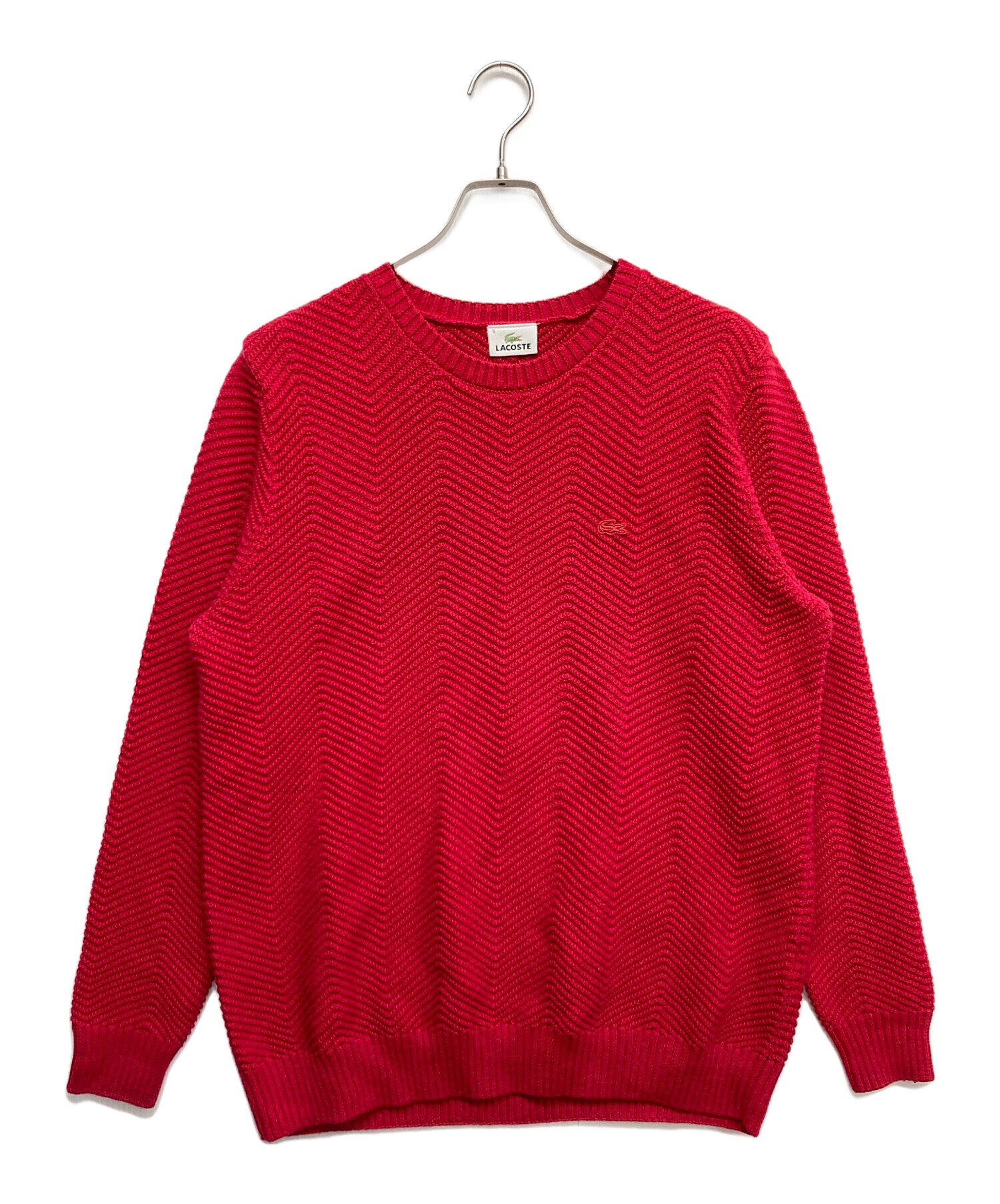 中古・古着通販】LACOSTE (ラコステ) クルーネックニット レッド 