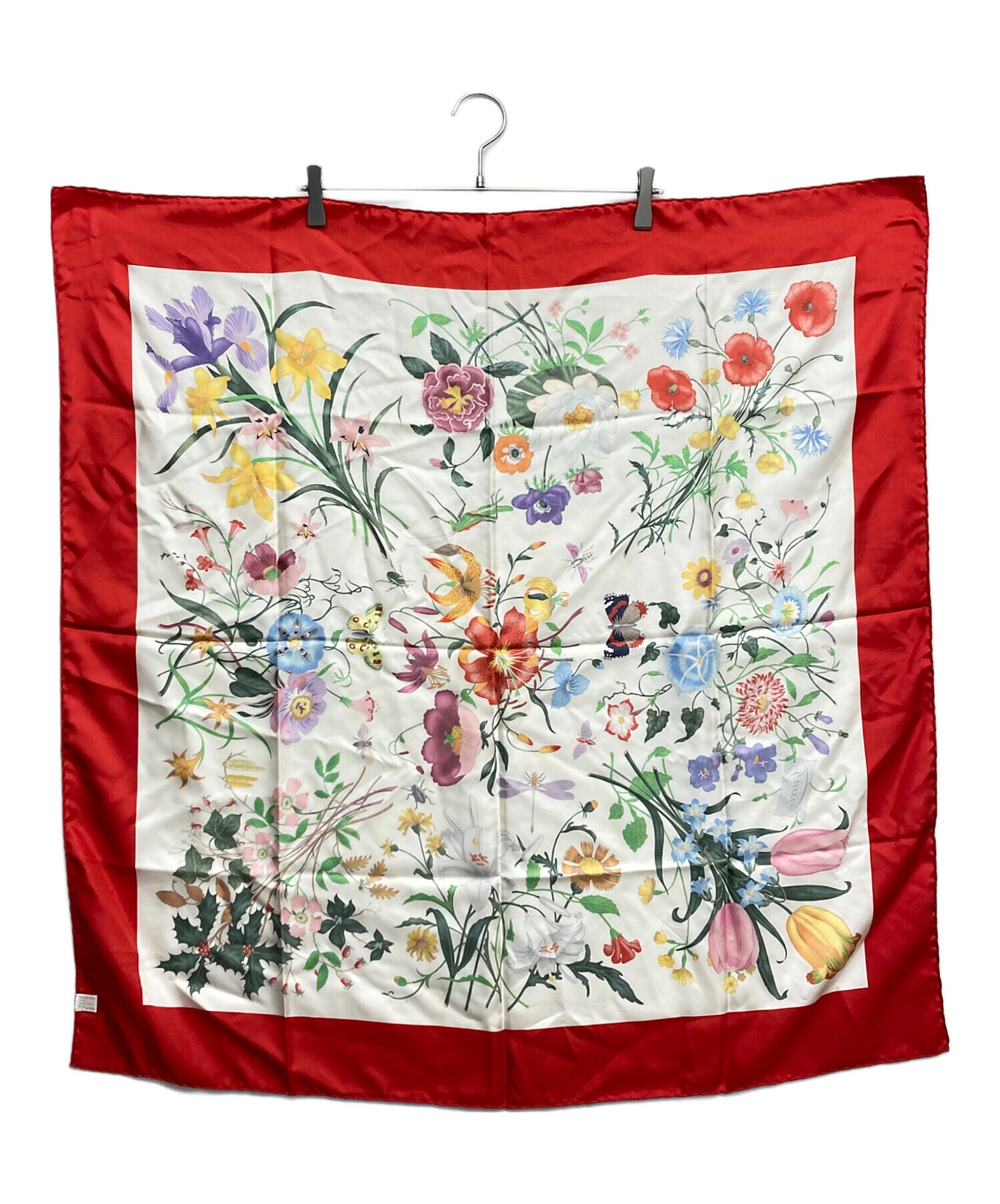 中古・古着通販】GUCCI (グッチ) フローラシルクスカーフ レッド