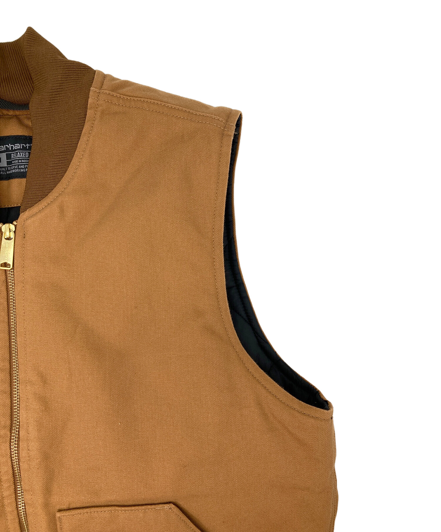 中古・古着通販】CarHartt (カーハート) ダック ワークベスト ブラウン