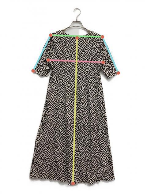 中古・古着通販】Sybilla (シビラ) キカ柄フレアワンピース ブラック