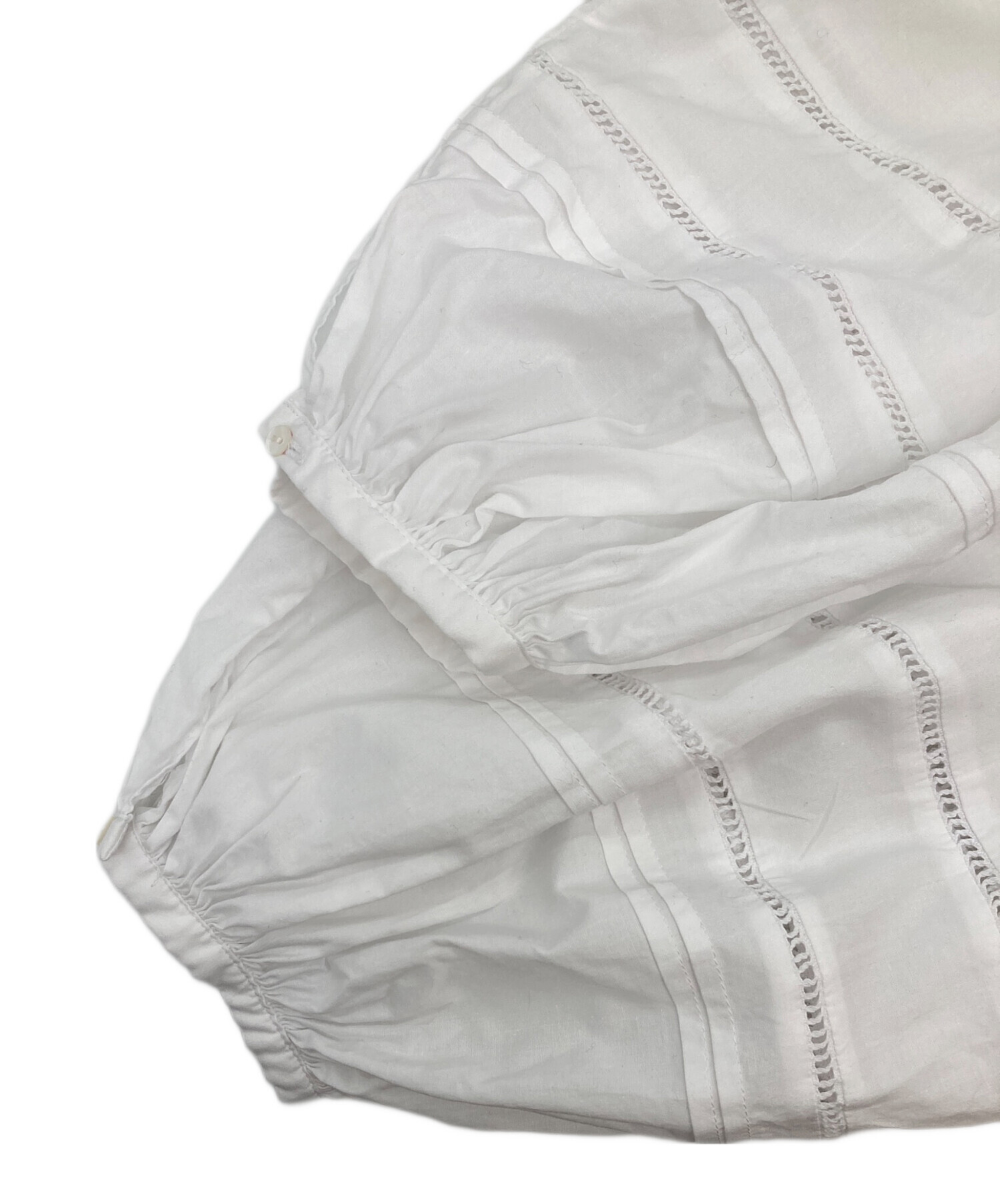 Ballsey - ボールジィ　近年モデル レースコンビ ヨークギャザーチュニックブラウス　S 中古・古着通販】BALLSEY (ボールジィ) コットンレースコンビ ヨーク