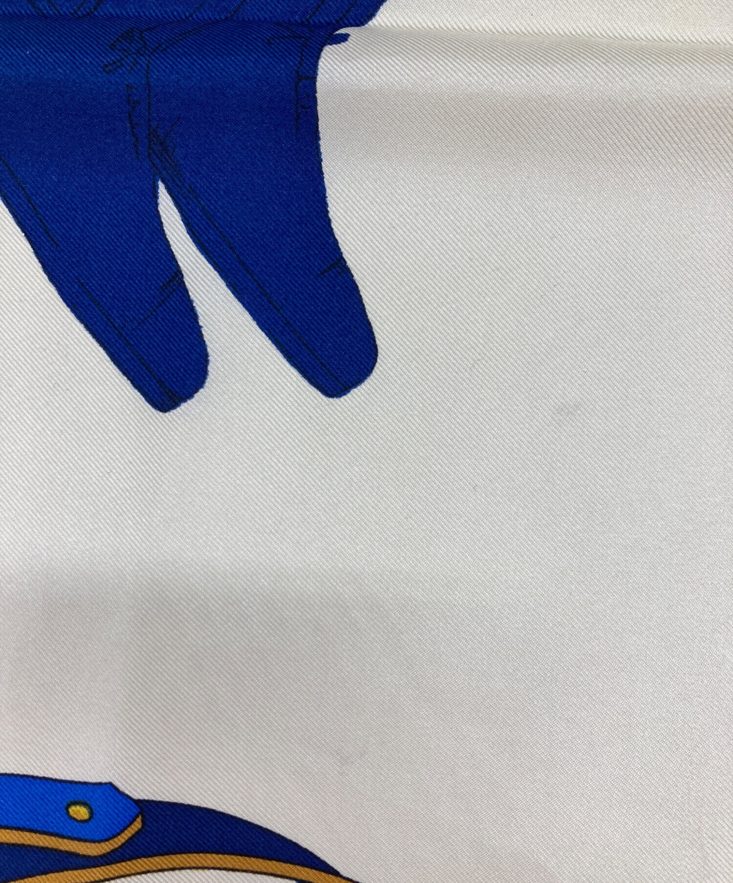 中古・古着通販】CELINE (セリーヌ) シルクスカーフ ベージュ×ネイビー