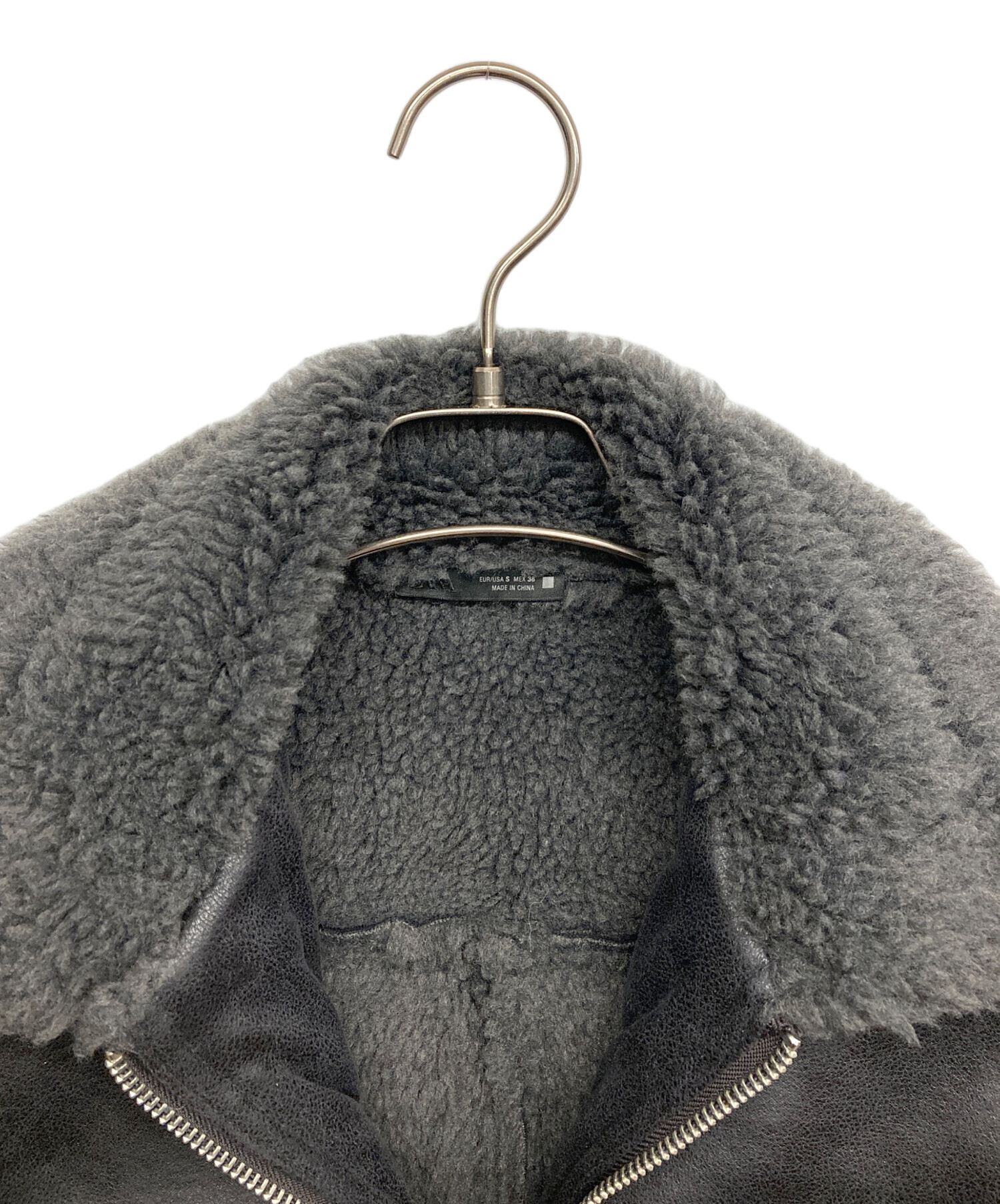 中古・古着通販】ZARA (ザラ) フェイクムートンジャケット ブラック