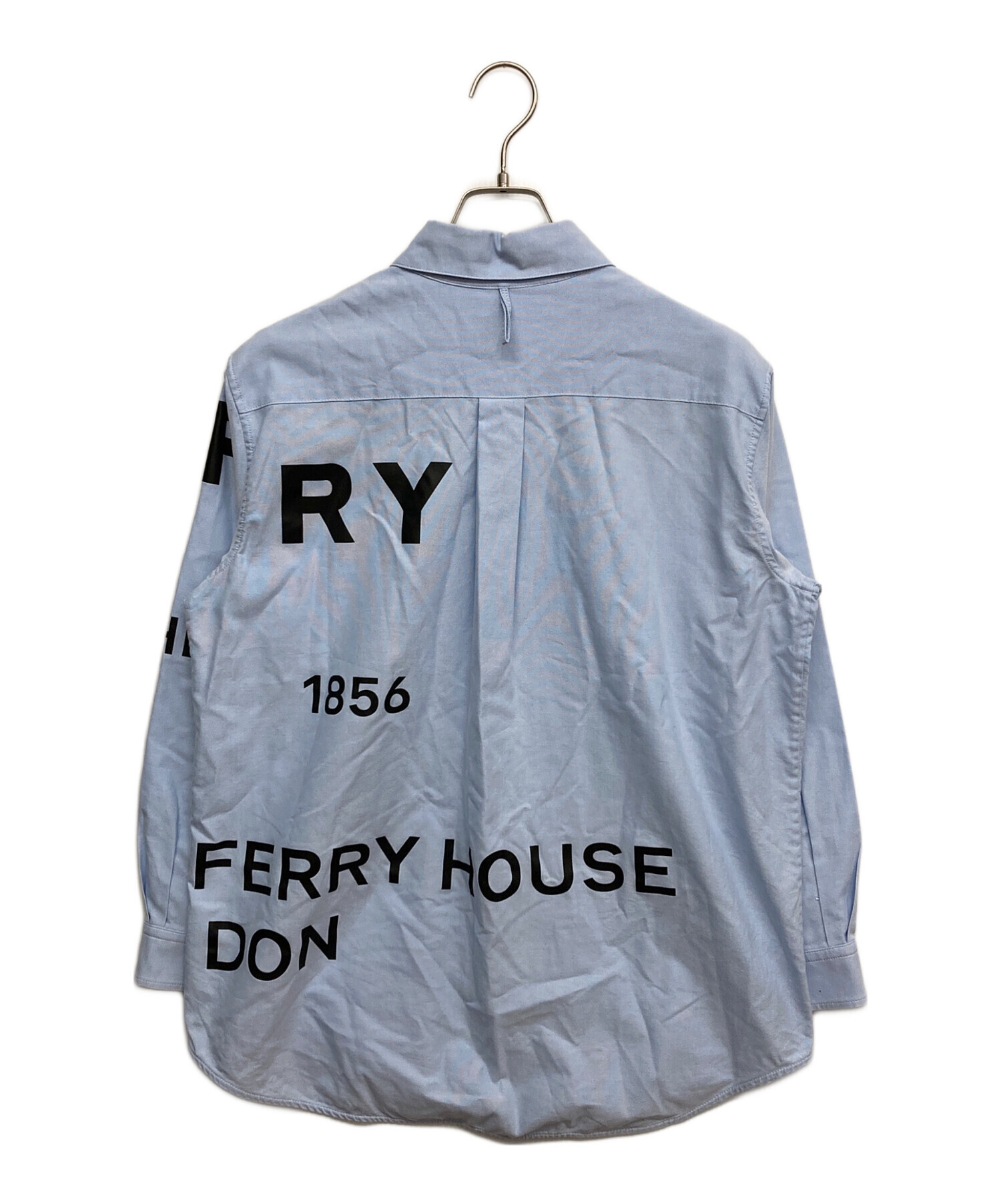 バーバリー レディース　ホースフェリー 　Mサイズ相当 長袖　シャツ ブルー 中古・古着通販】BURBERRY (バーバリー) ホースフェリー