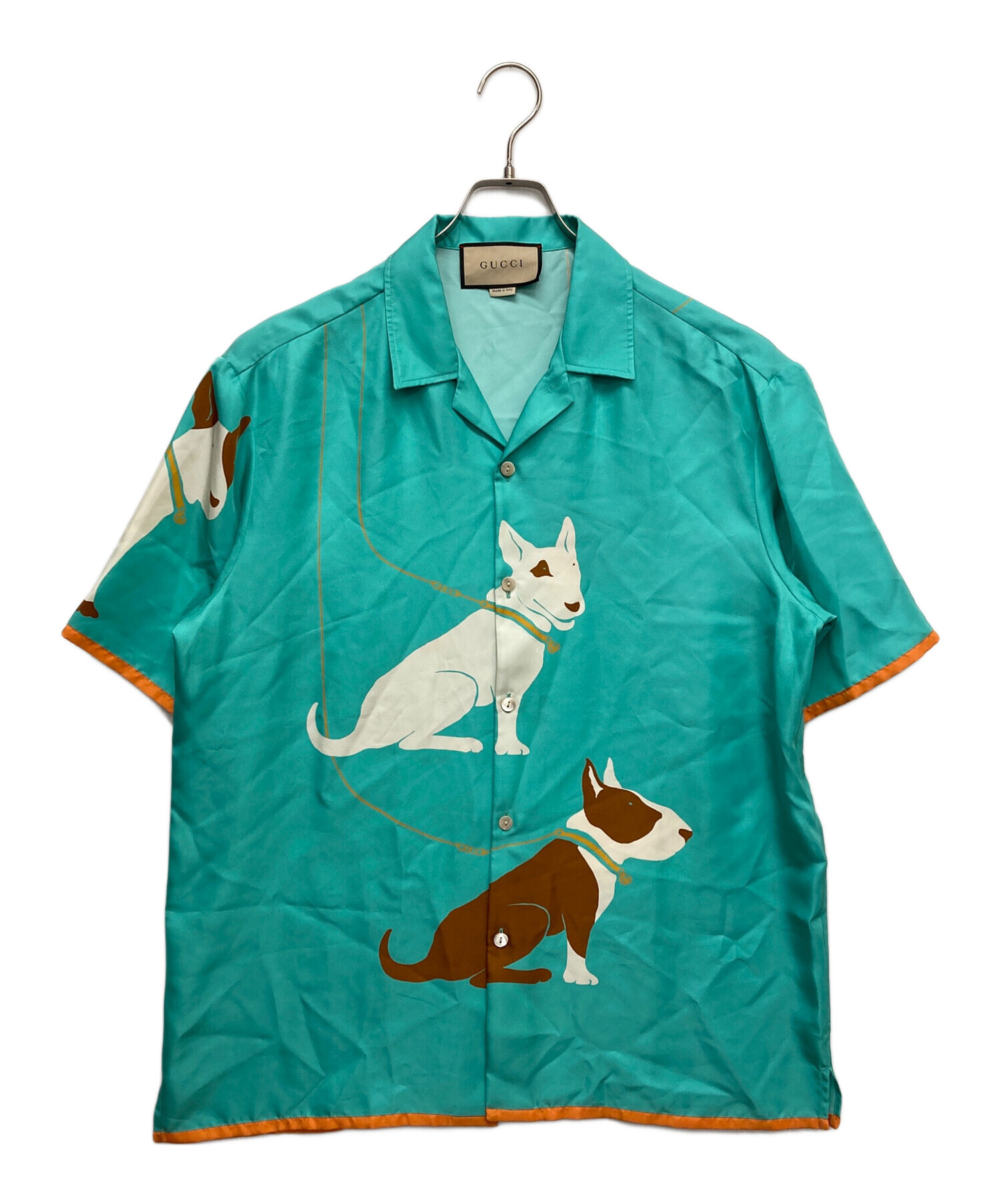 中古・古着通販】GUCCI (グッチ) 半袖シャツ 黄緑 サイズ:50｜ブランド