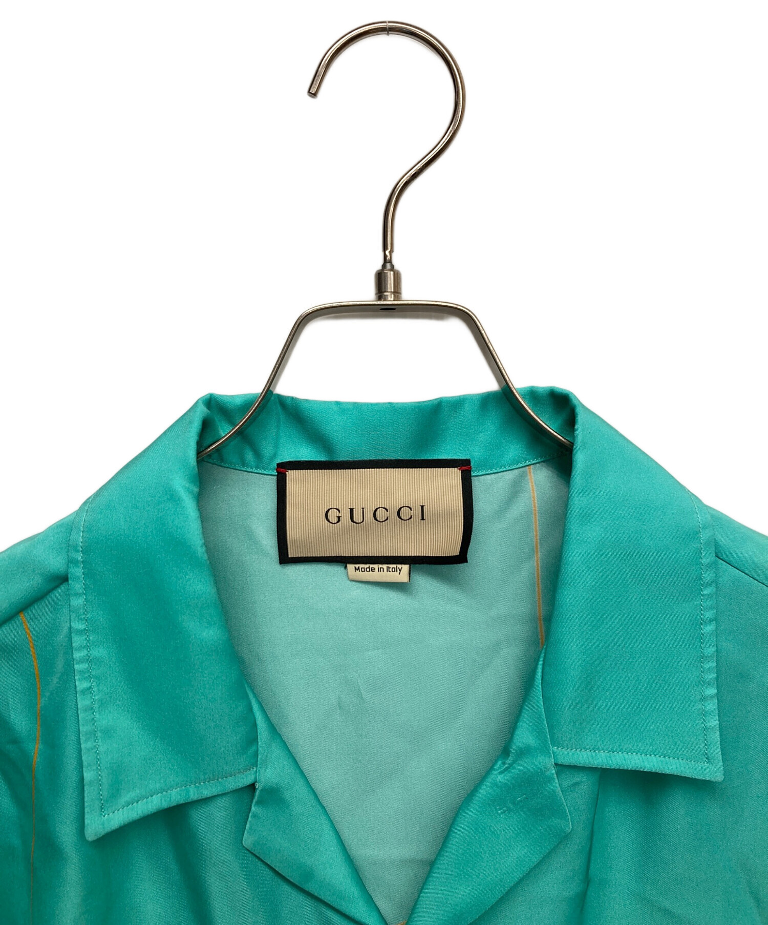 中古・古着通販】GUCCI (グッチ) 半袖シャツ 黄緑 サイズ:50｜ブランド