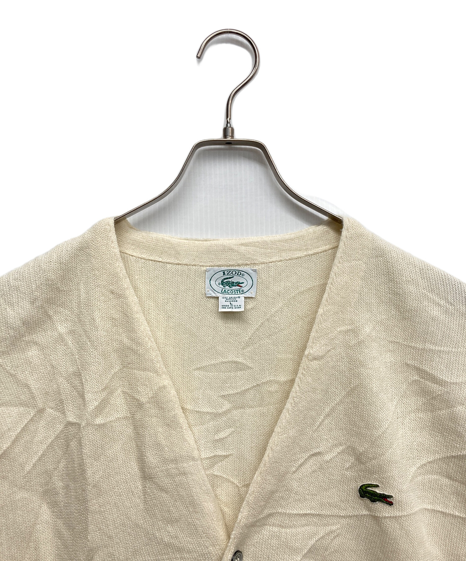 中古・古着通販】LACOSTE (ラコステ) アクリルカーディガン ホワイト